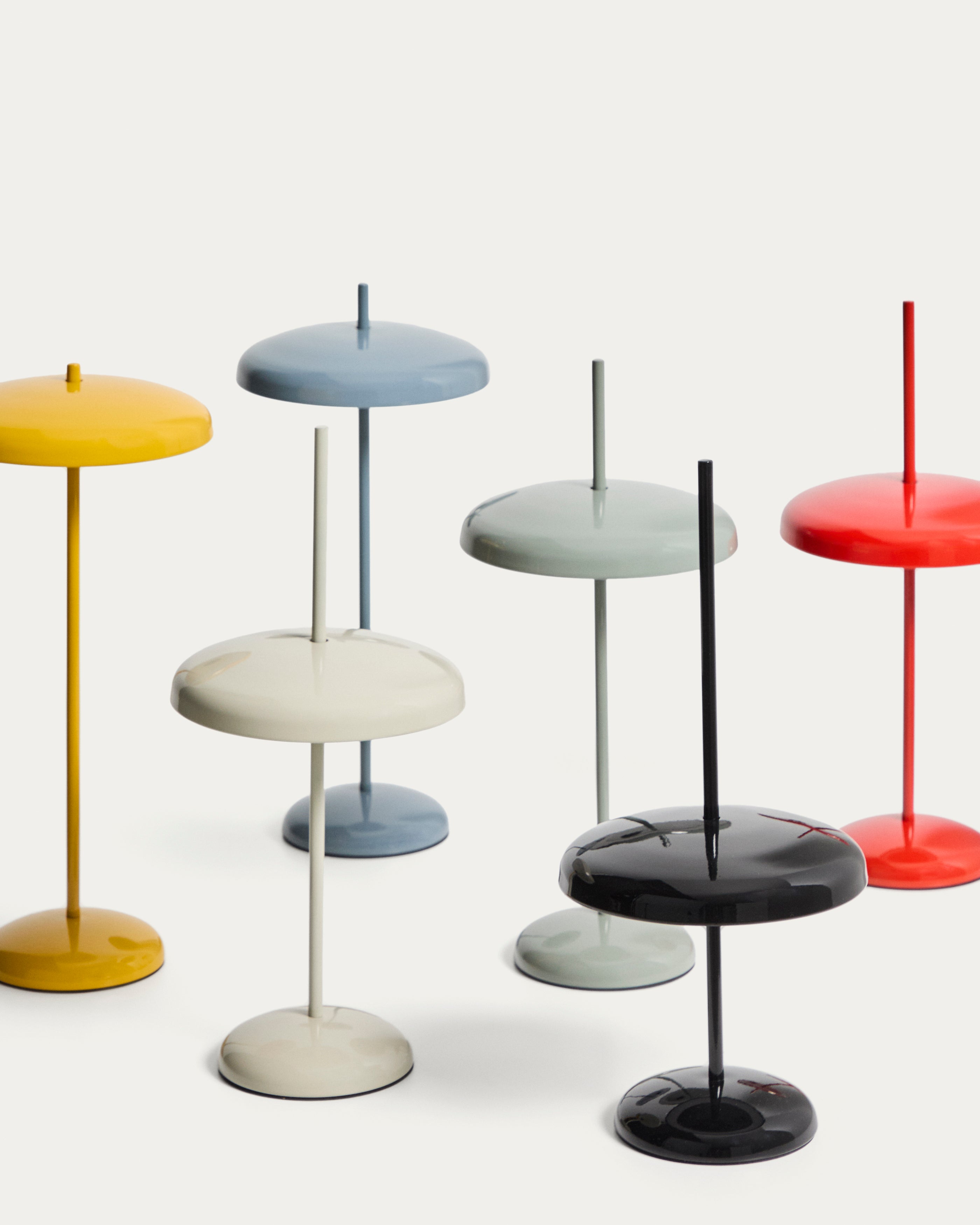 Porte light grey aluminium portable table lamp - Product Image