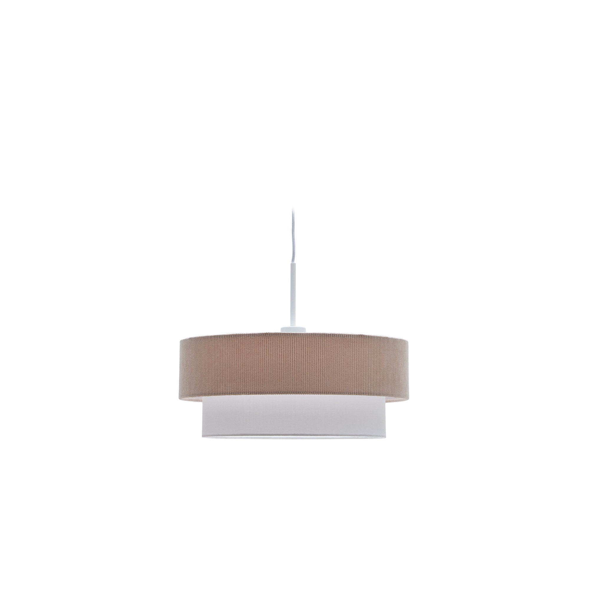 Bianella ceiling lamp in cotton and beige corduroy,  Ø 40 cm. - Product Image
