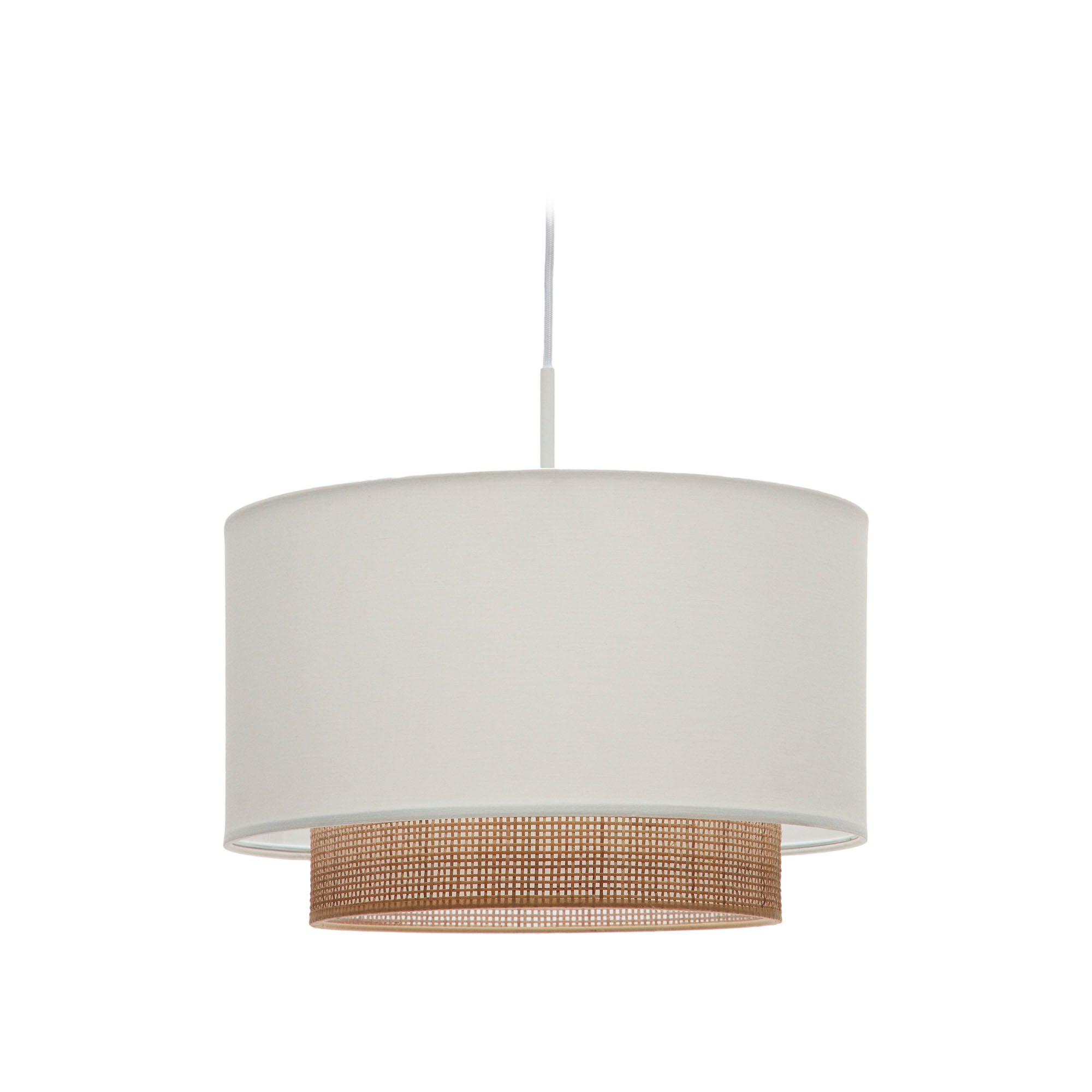 Erna bamboo ceiling lampshade with natural, white finish Ø 40 cm - Product Image
