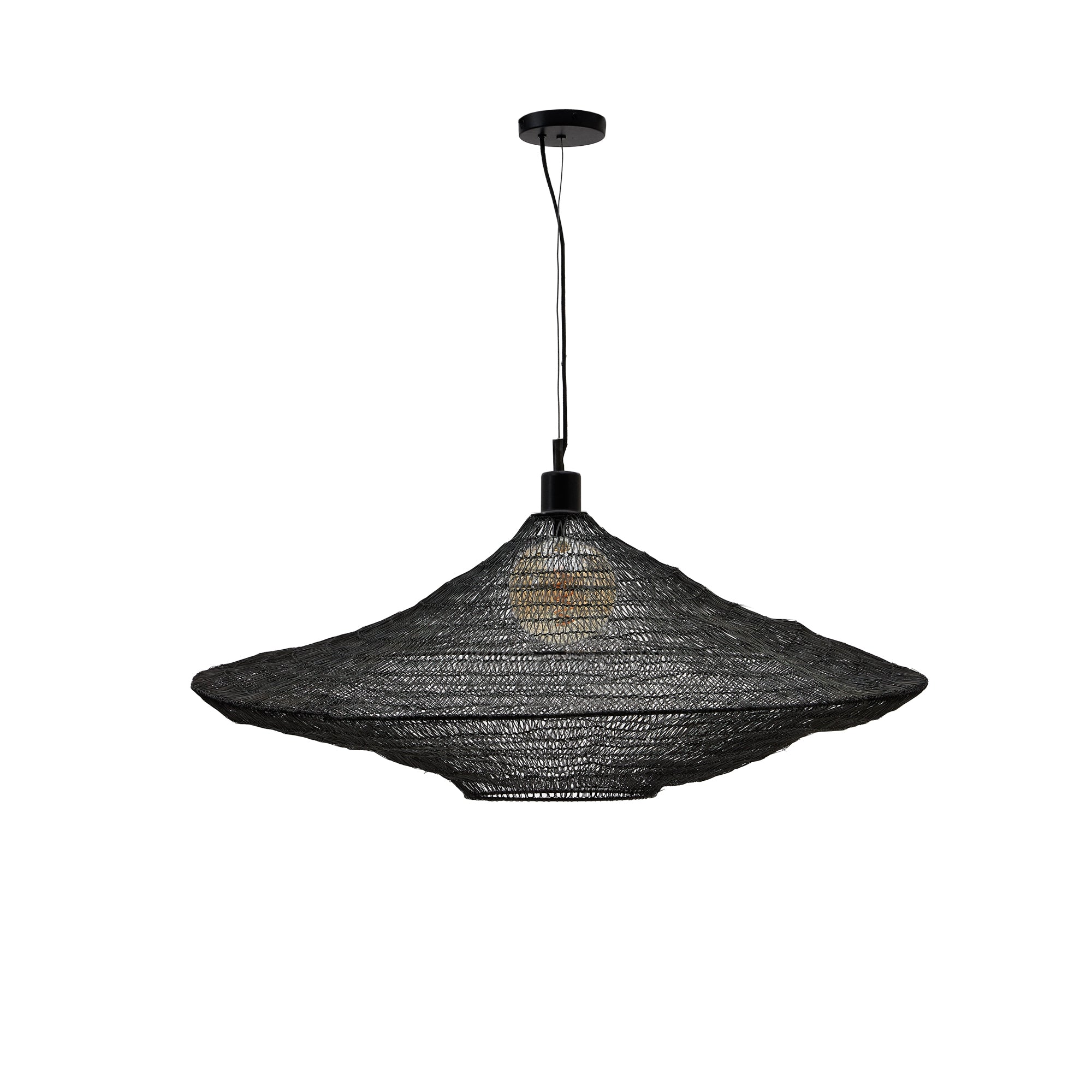 Metal Makai ceiling lamp with black finish Ø 87 cm - Product Image