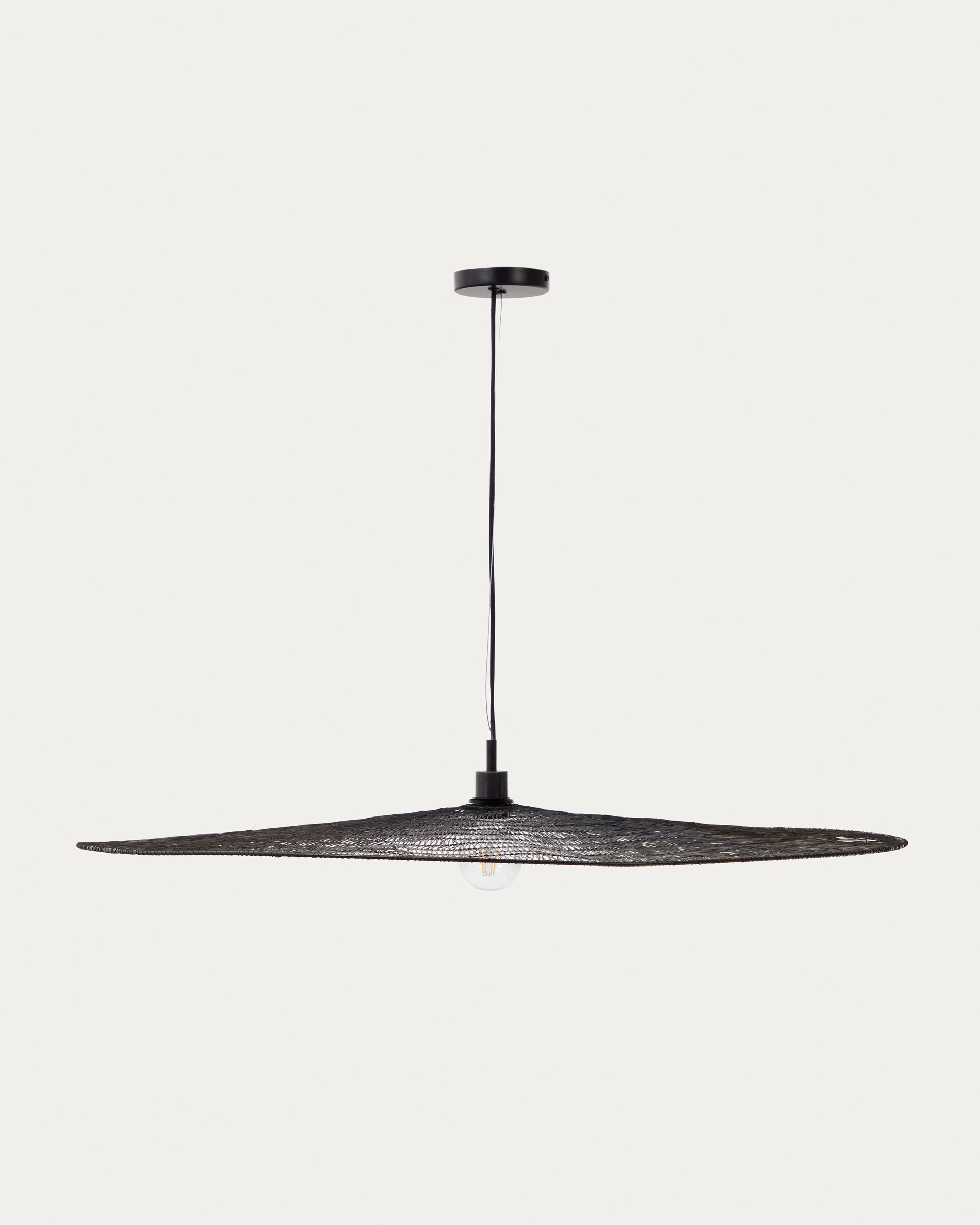 Makai metal ceiling lamp with black finish Ø 100 cm - Product View