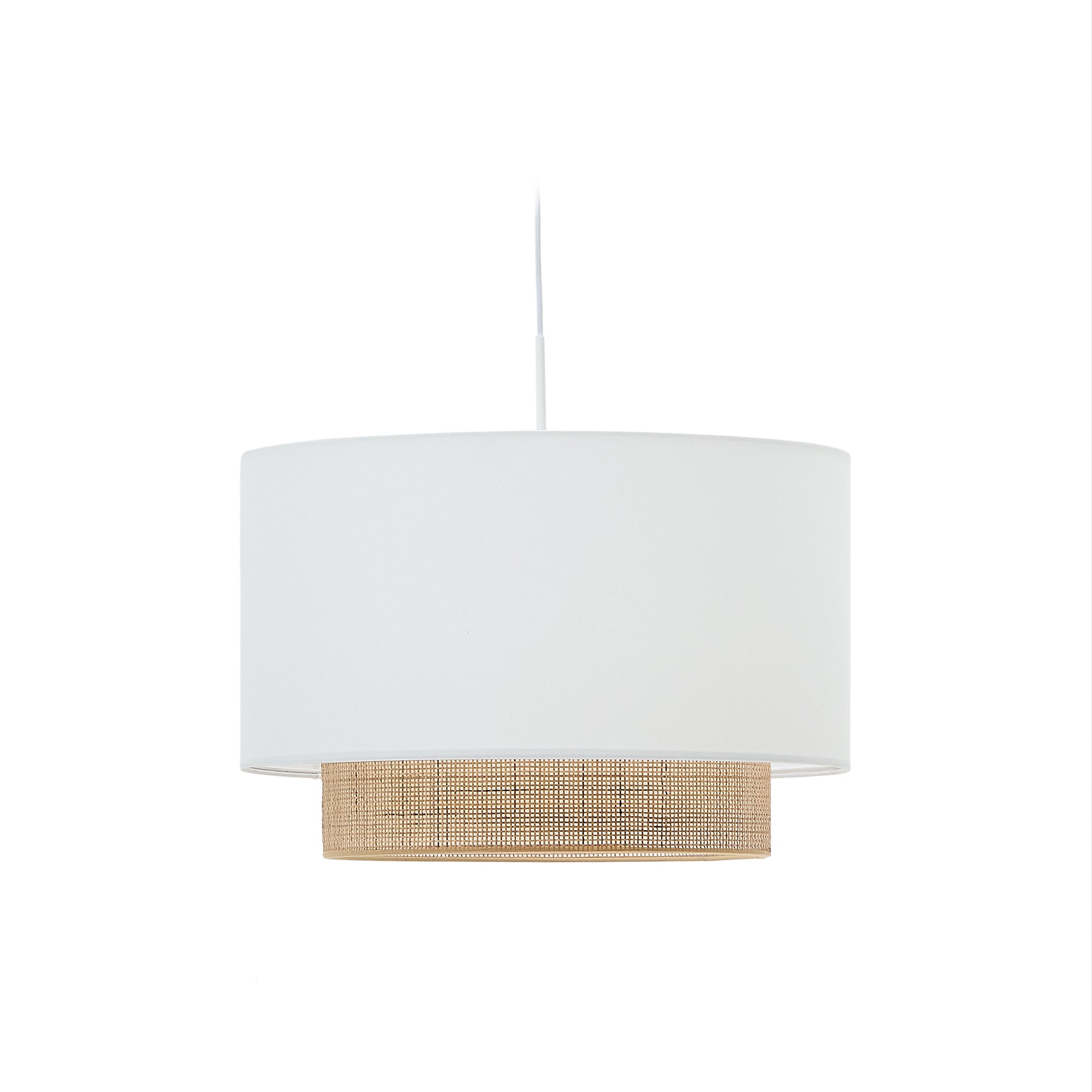 Erna bamboo ceiling lamp shade in natural and white color Ø 60 cm