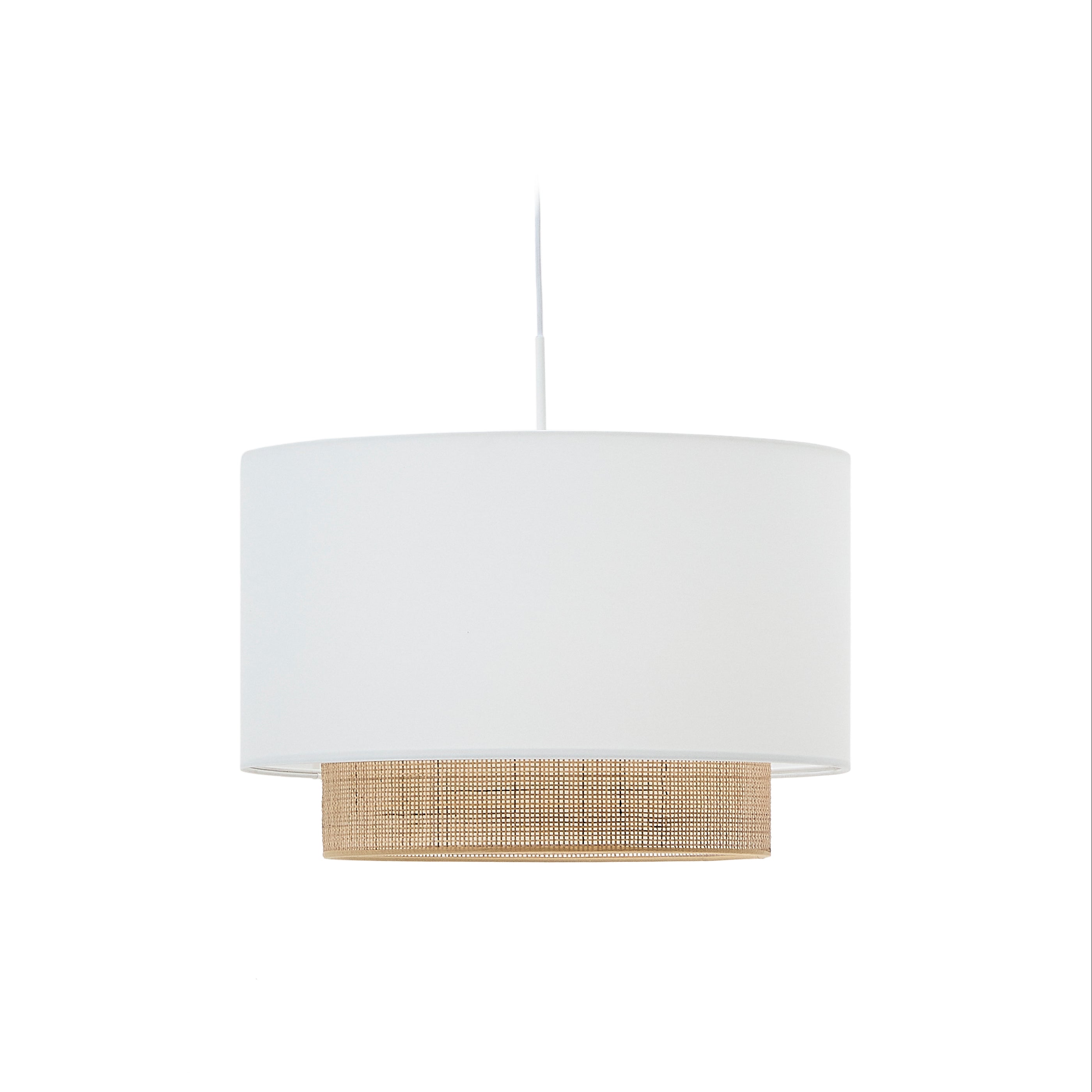 Erna bamboo ceiling lamp shade in natural and white color Ø 60 cm
