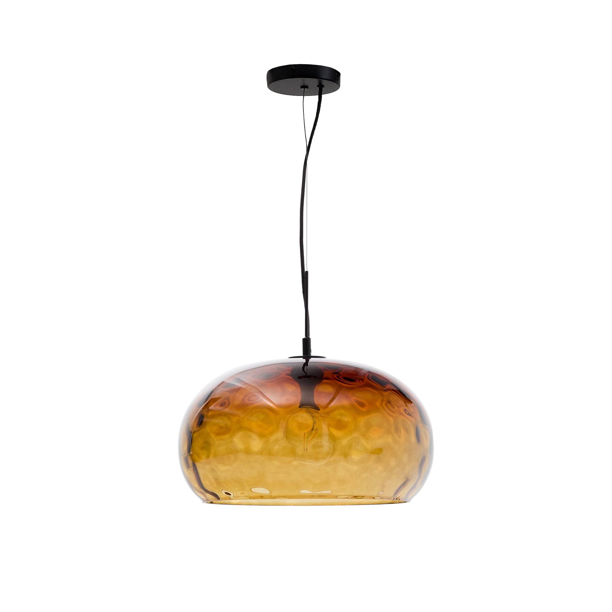 Balma brown glass ceiling lamp, Ø 40 cm - Product Image