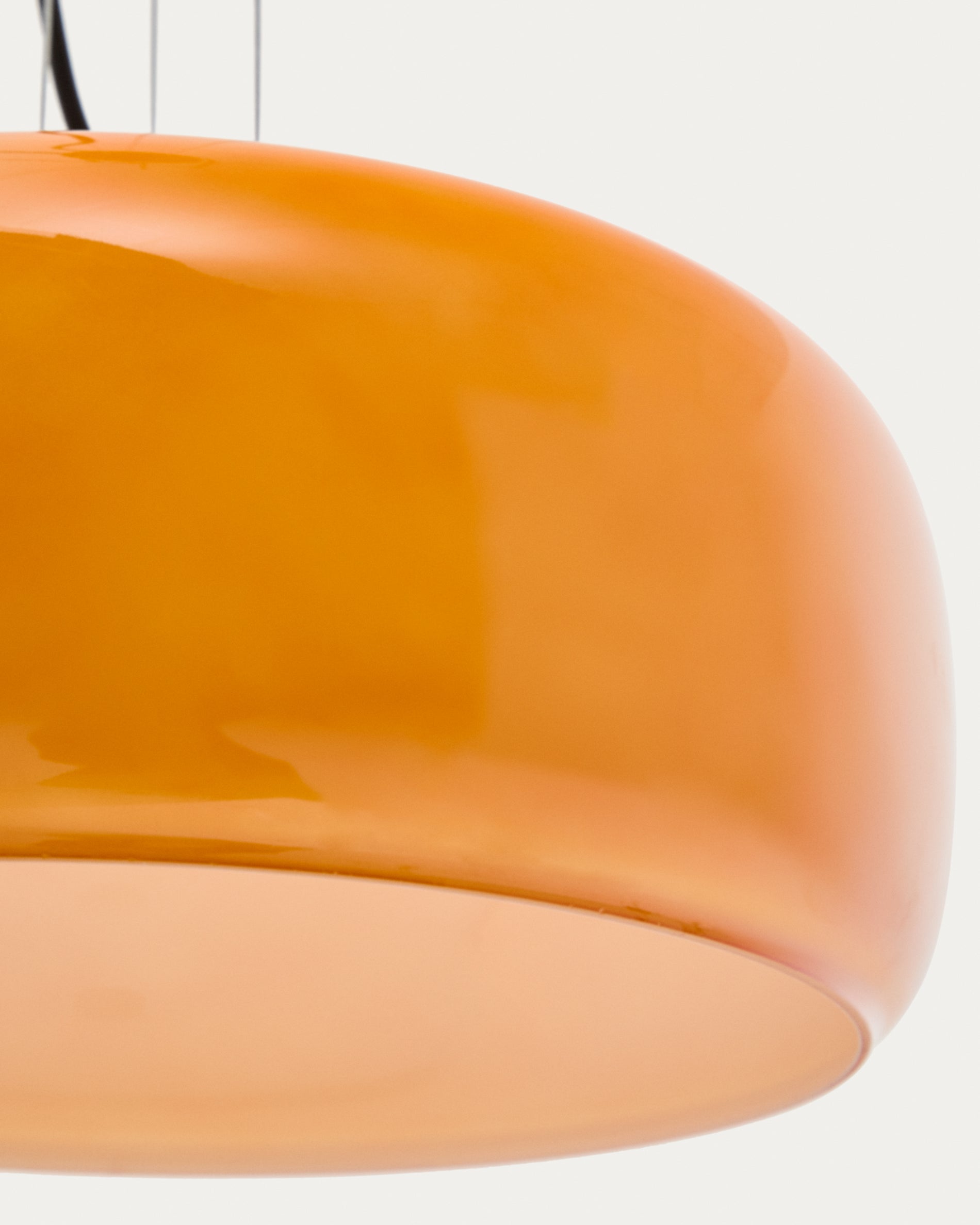Reig orange glass ceiling lamp, Ø 38 cm - Detail