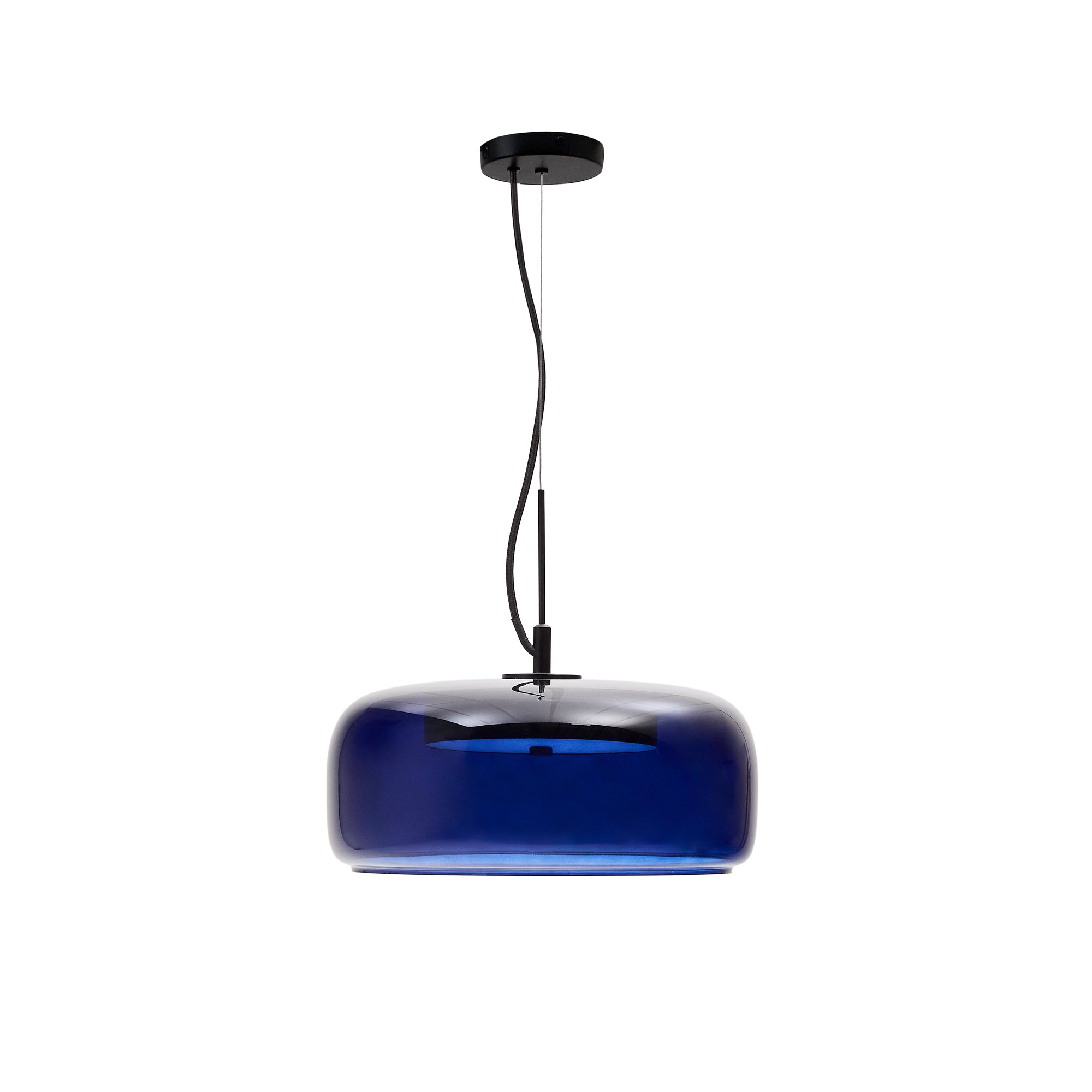 Reig blue glass ceiling lamp, Ø 38 cm - Product Image