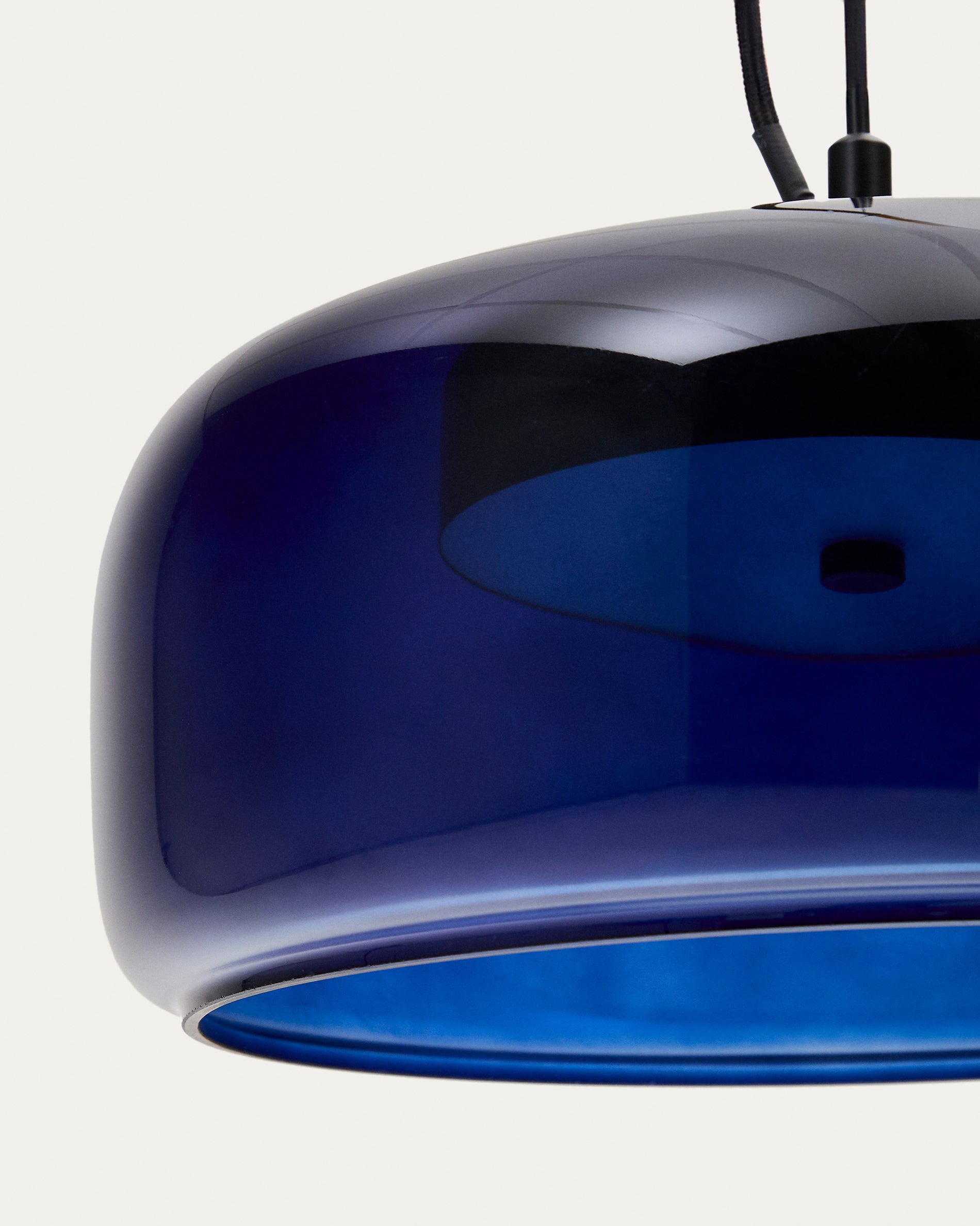 Reig blue glass ceiling lamp, Ø 38 cm - Detail