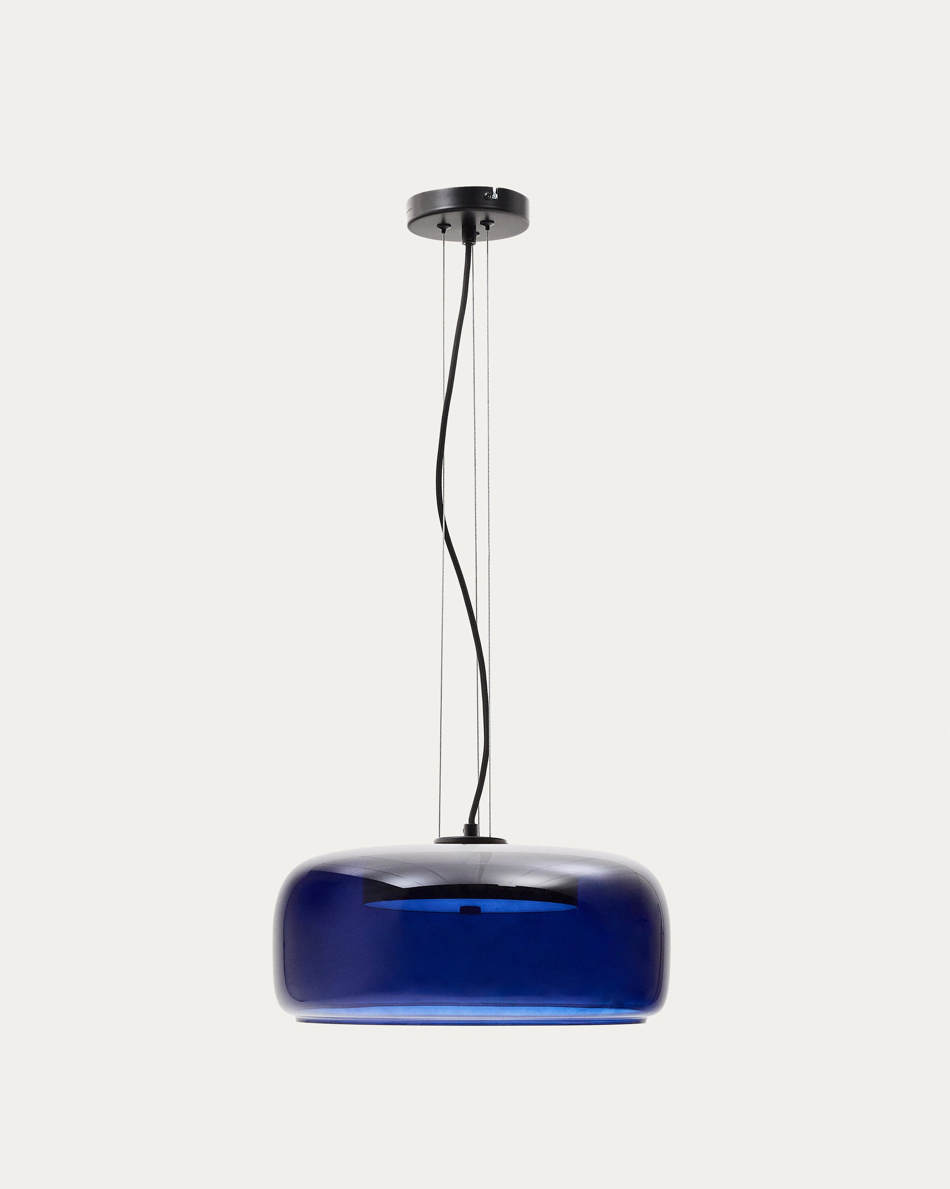 Reig blue glass ceiling lamp, Ø 38 cm - Product View