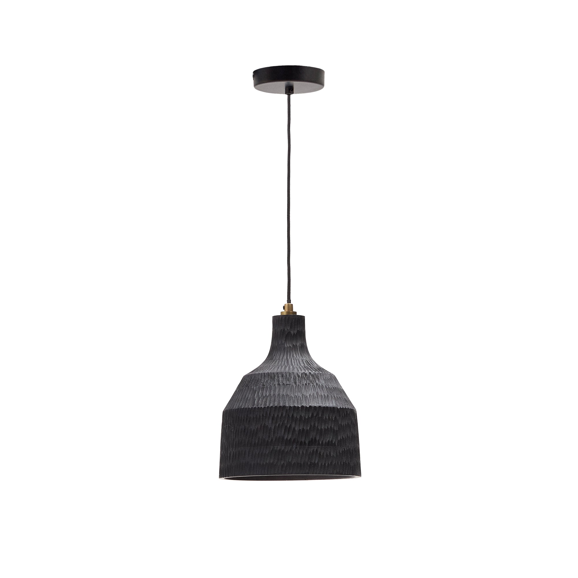 Amire wooden ceiling lamp in a black finish, Ø 21 cm - Product Image
