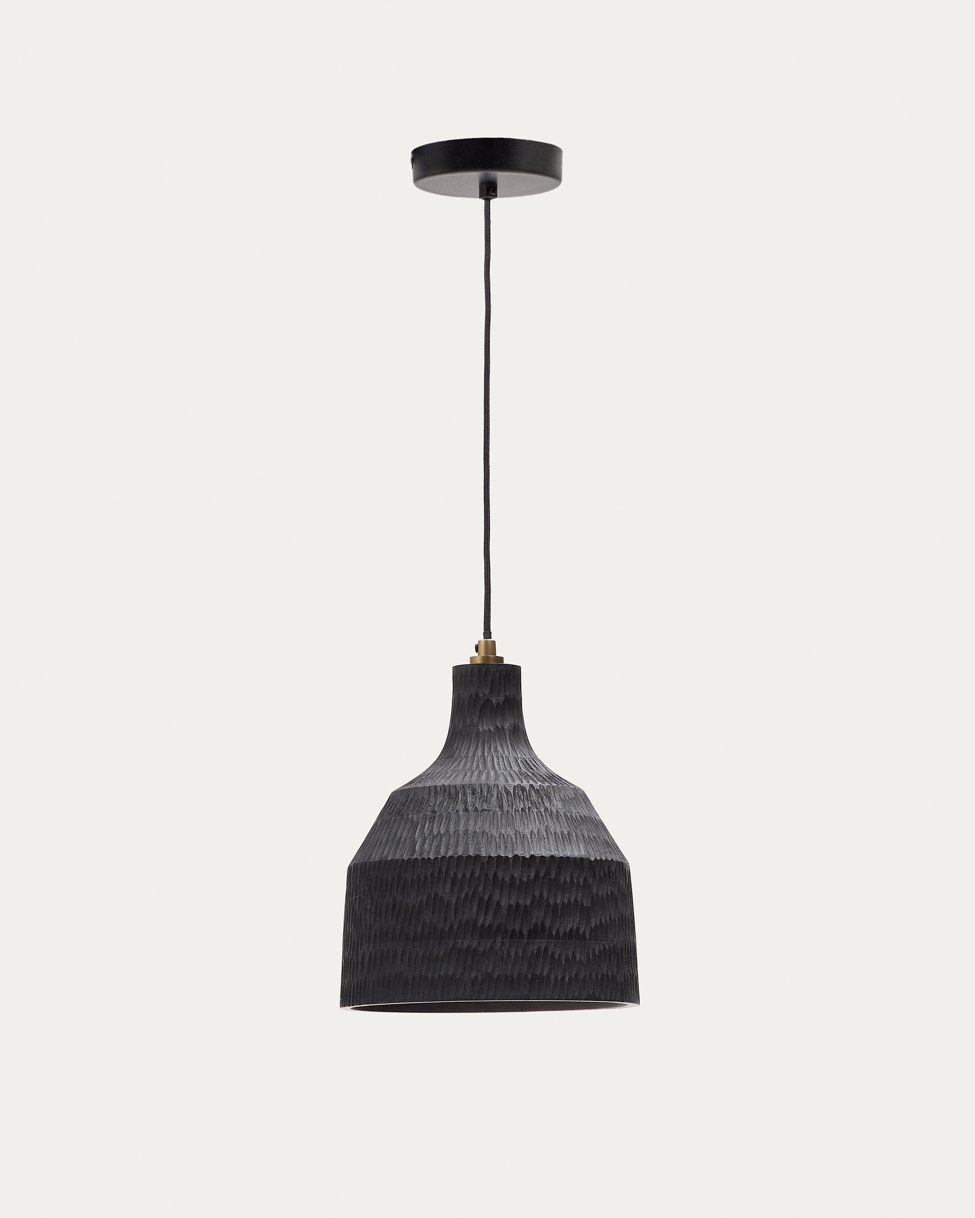 Amire wooden ceiling lamp in a black finish, Ø 21 cm - Product View