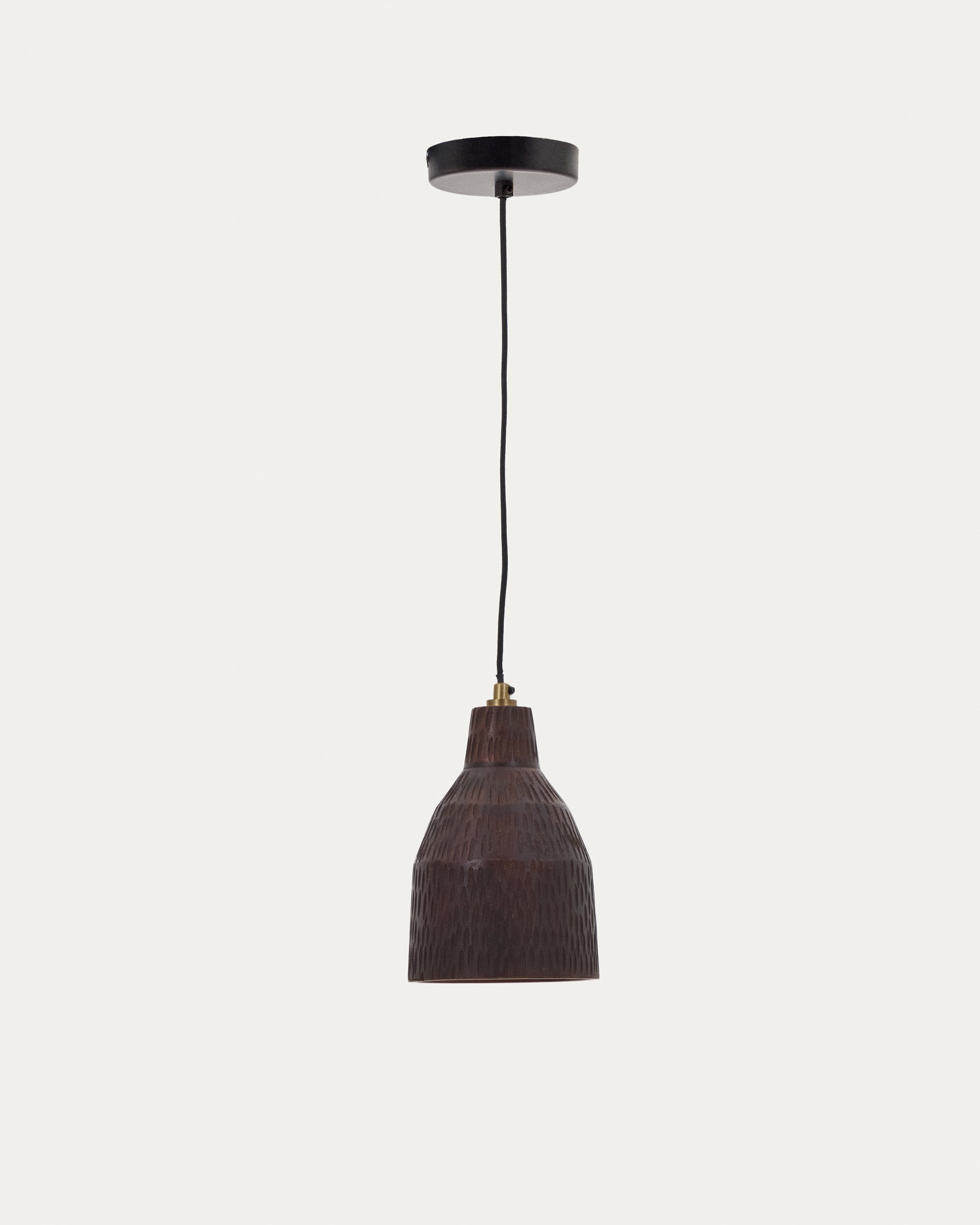 Amire elongated wooden ceiling lamp in a black finish, Ø 15 cm - Product View