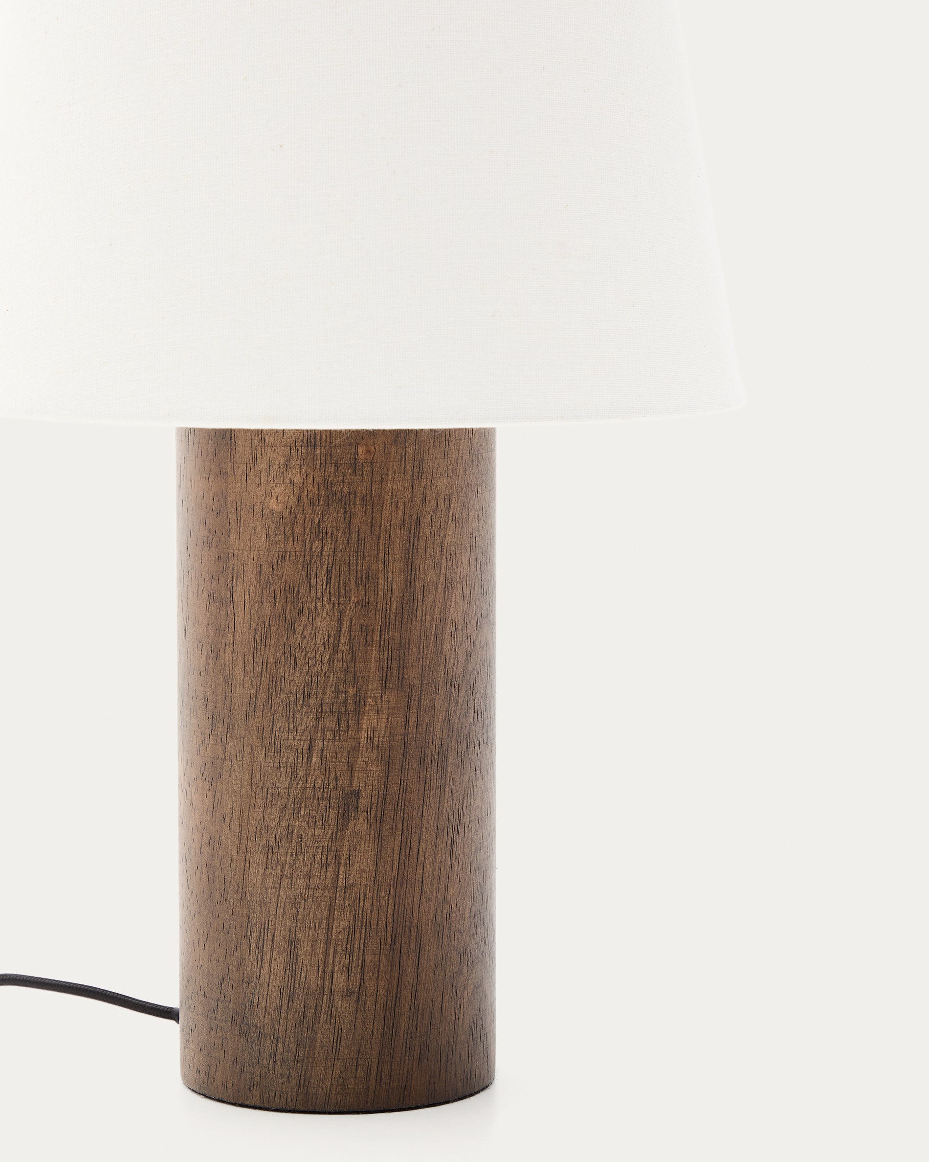 Marga table lamp made from solid rubber wood with dark finish - Detail