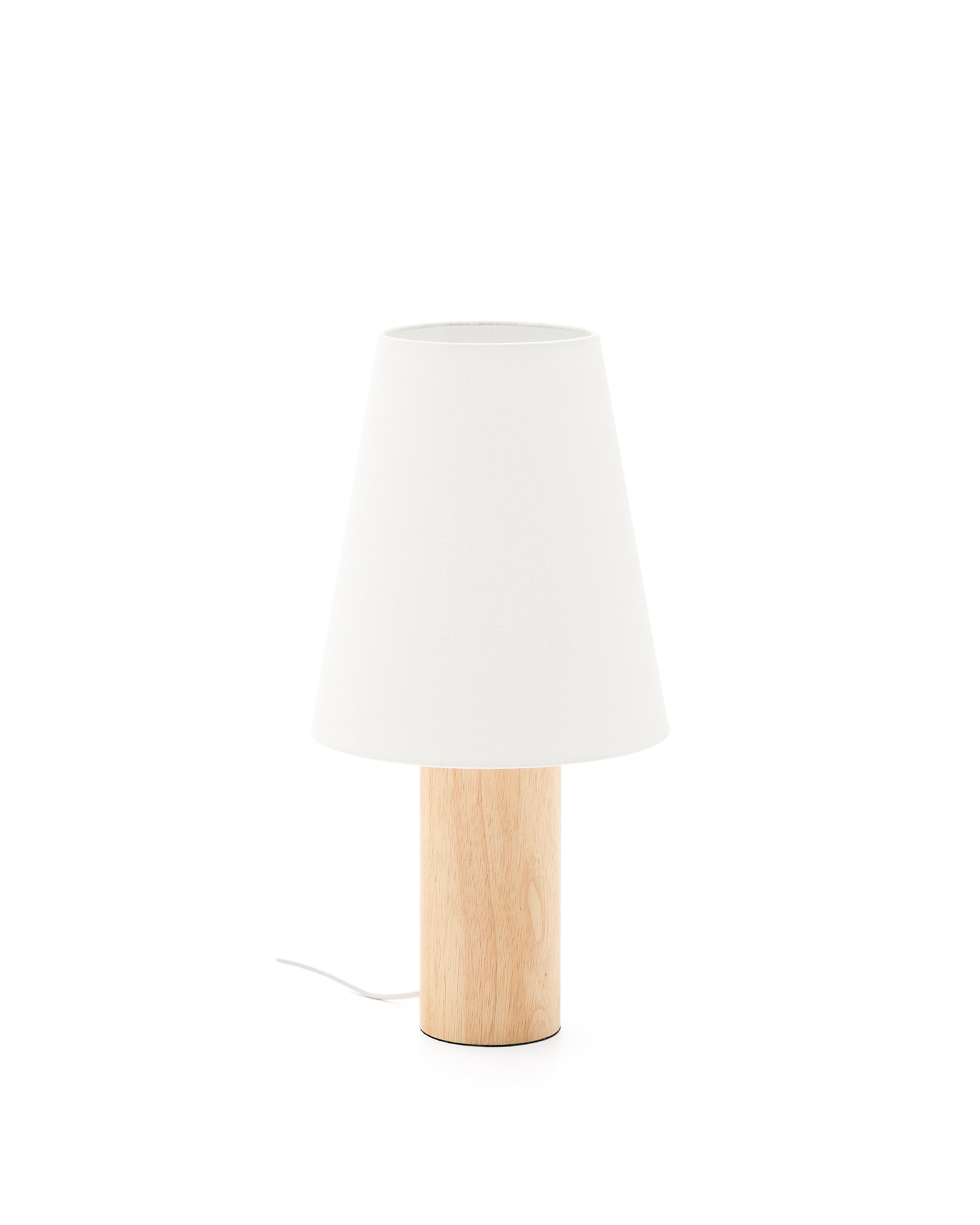 Marga table lamp made from solid rubber wood with natural finish - Product Image