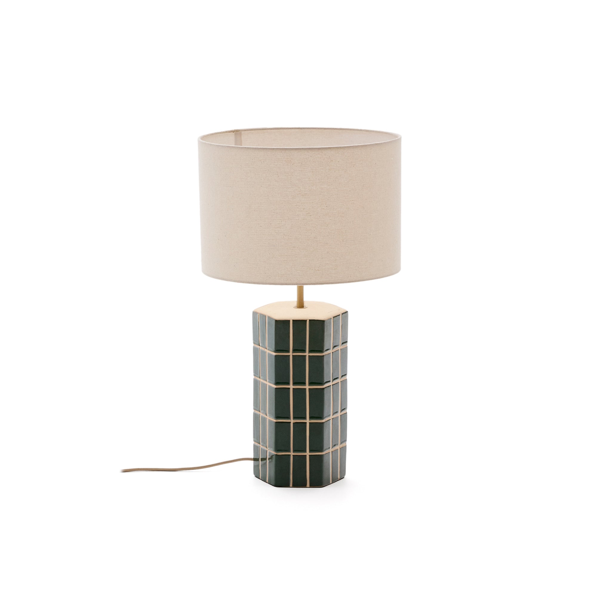 Rue green ceramic table lamp - Product Image