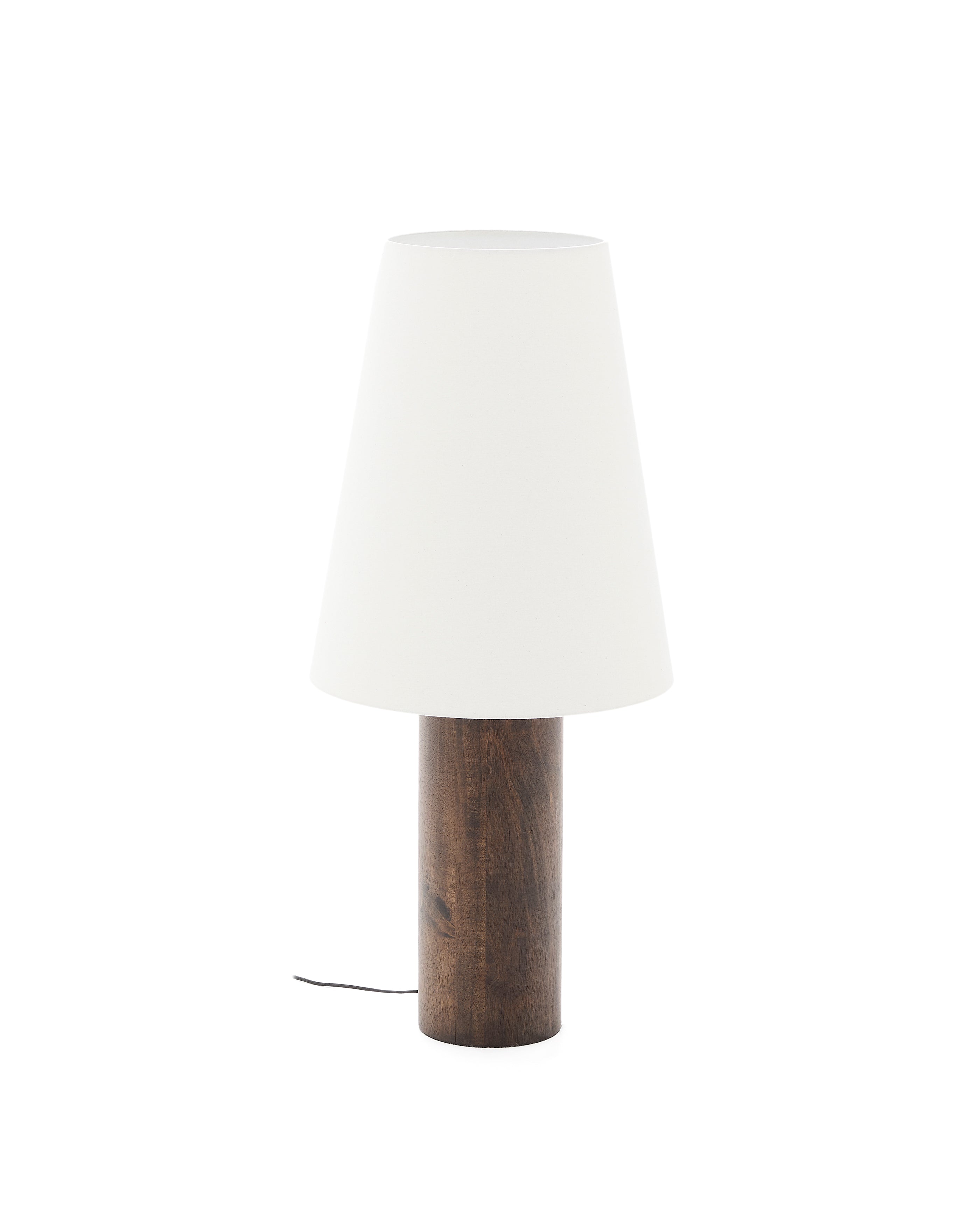 Marga floor lamp made from solid rubber wood with dark finish - Product Image