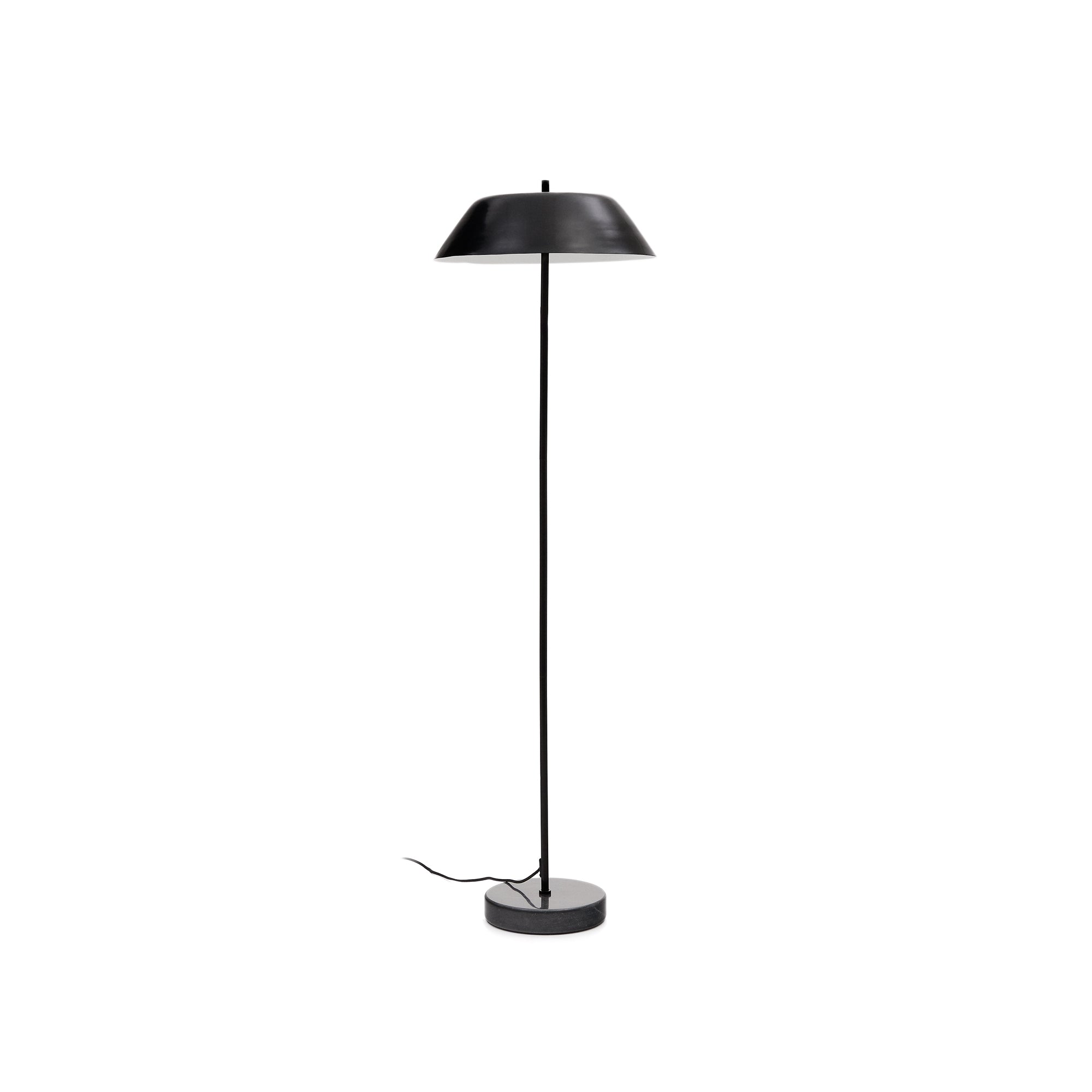 Sayra floor lamp made of black marble and metal in a black painted finish - Product Image