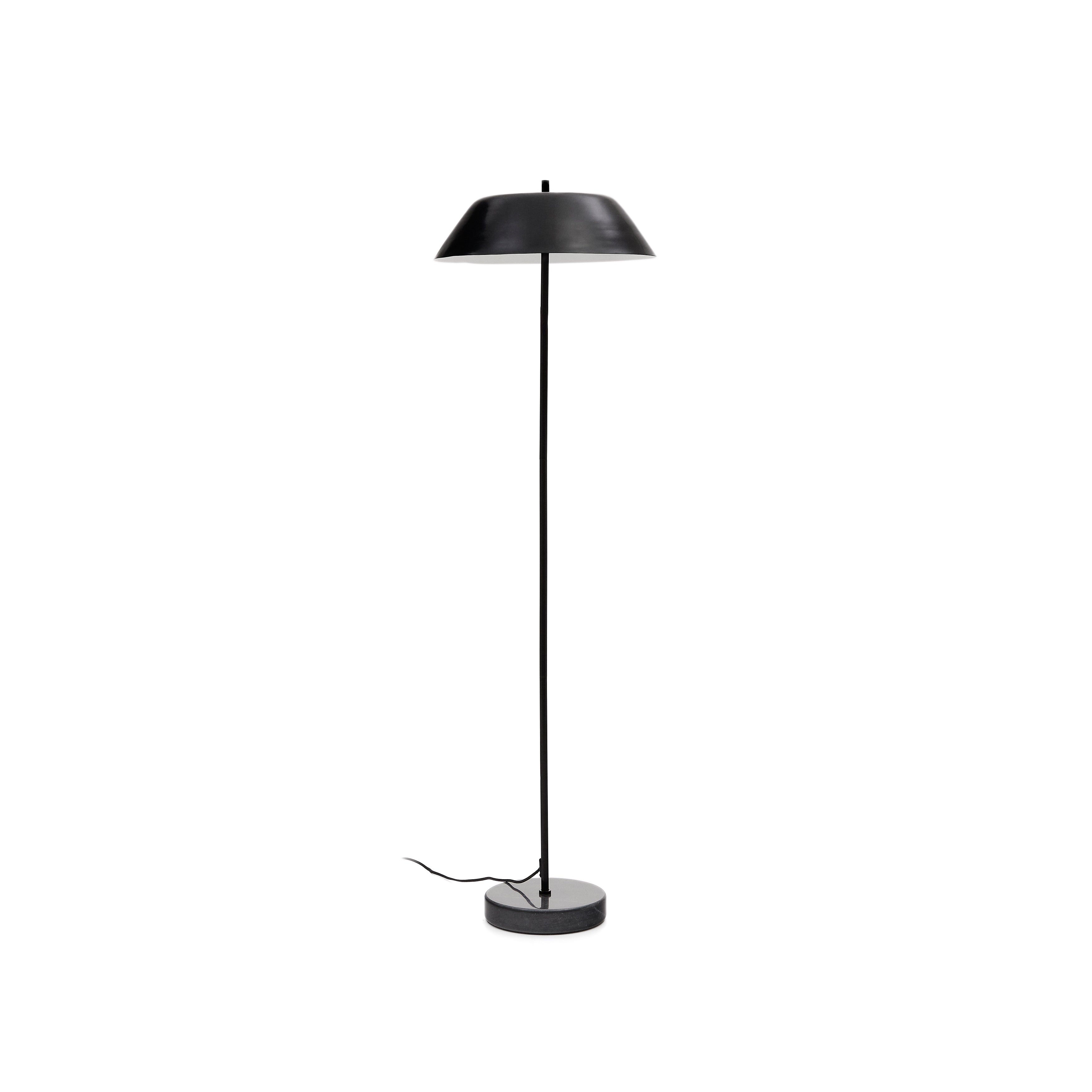 Sayra floor lamp made of black marble and metal in a black painted finish - Product Image