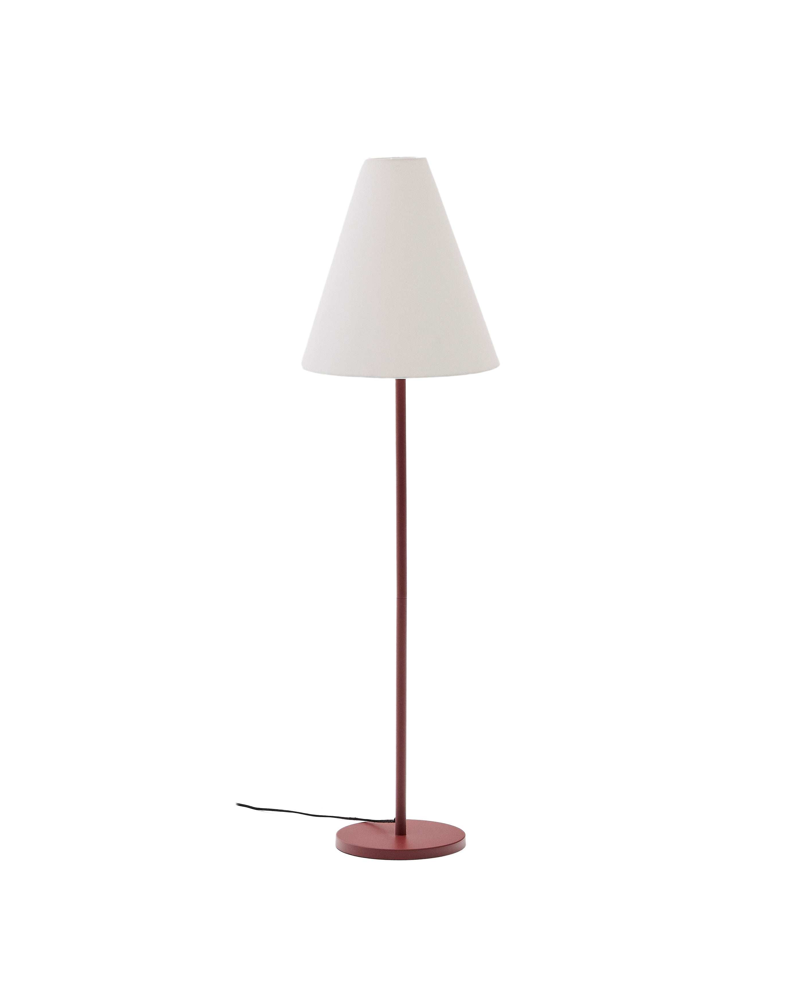 Navat floor lamp with a metal base in a terracotta painted finish - Product Image