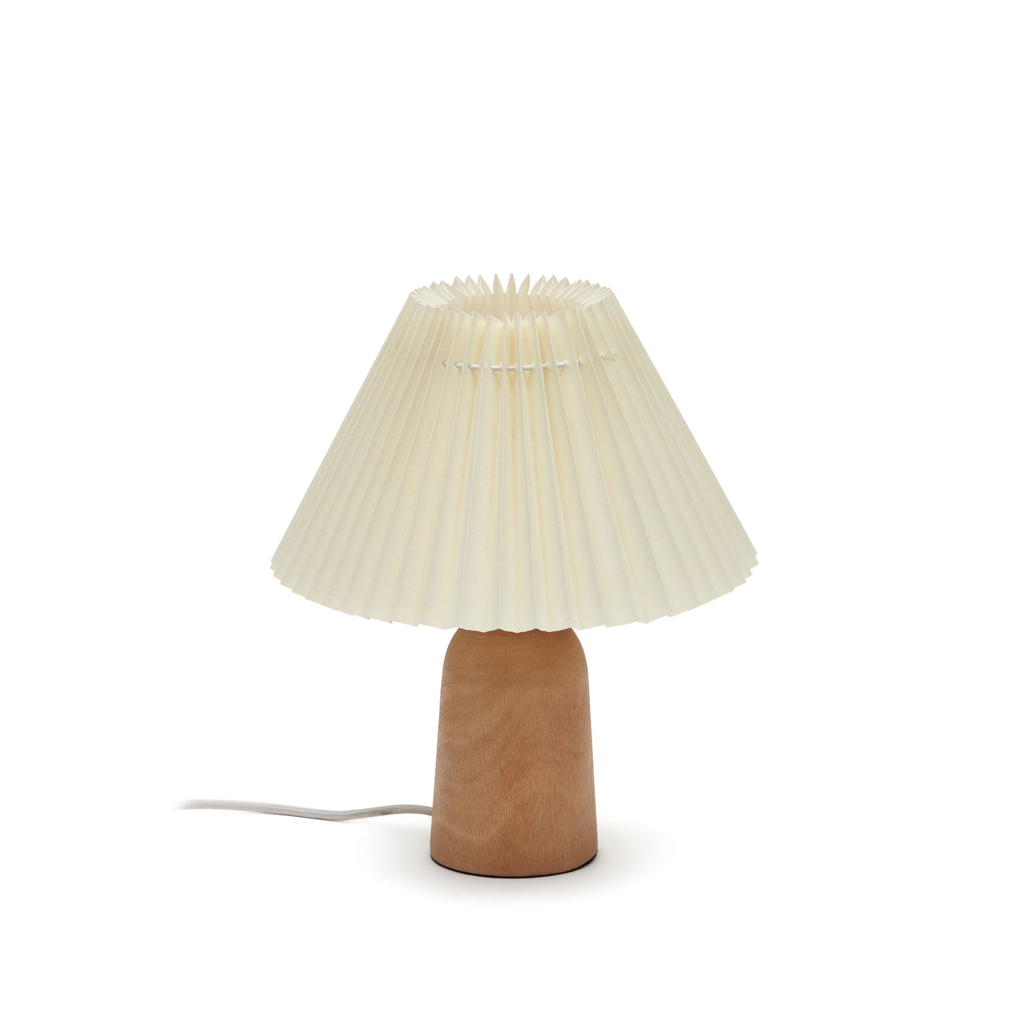 Benicarlo table lamp in wood with a natural, beige finish - Product Image