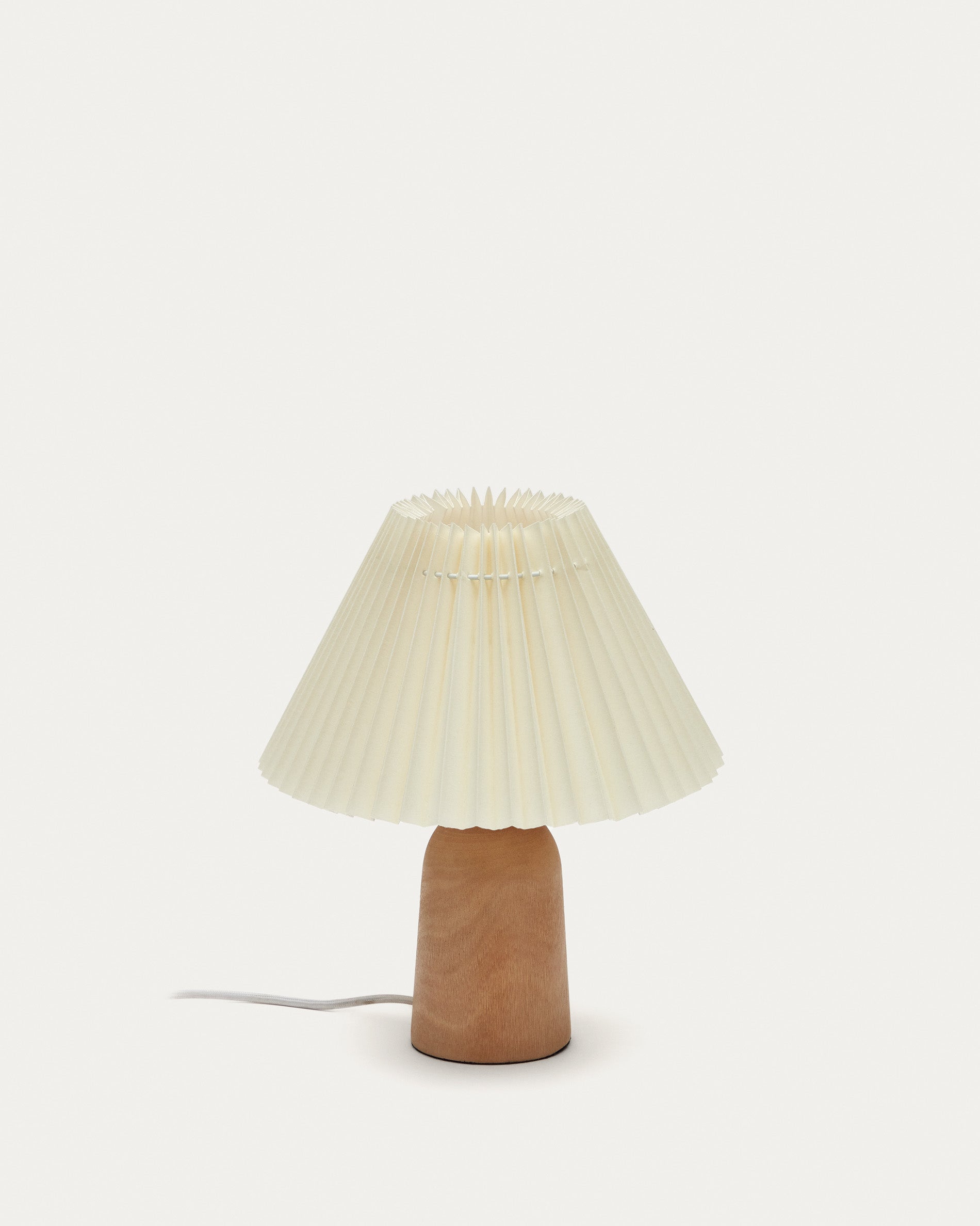 Benicarlo table lamp in wood with a natural, beige finish - Product View