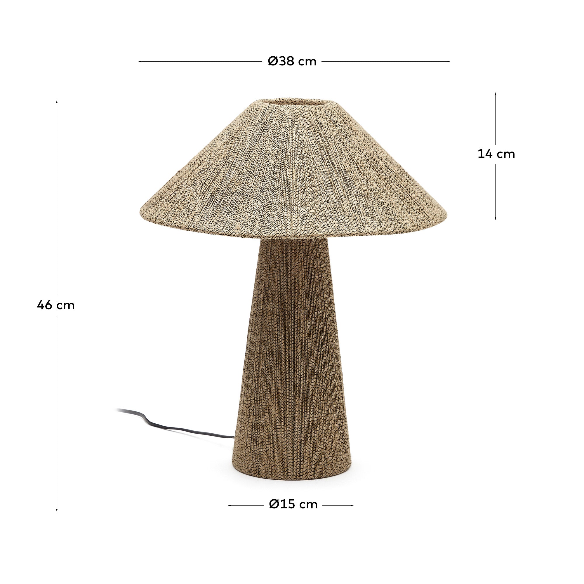 Renee table lamp in natural jute - Measurements