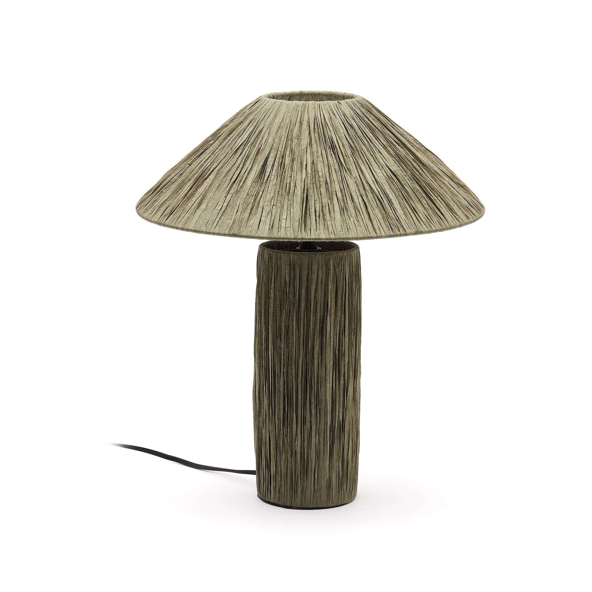 Samse table lamp in green raffia - Product Image