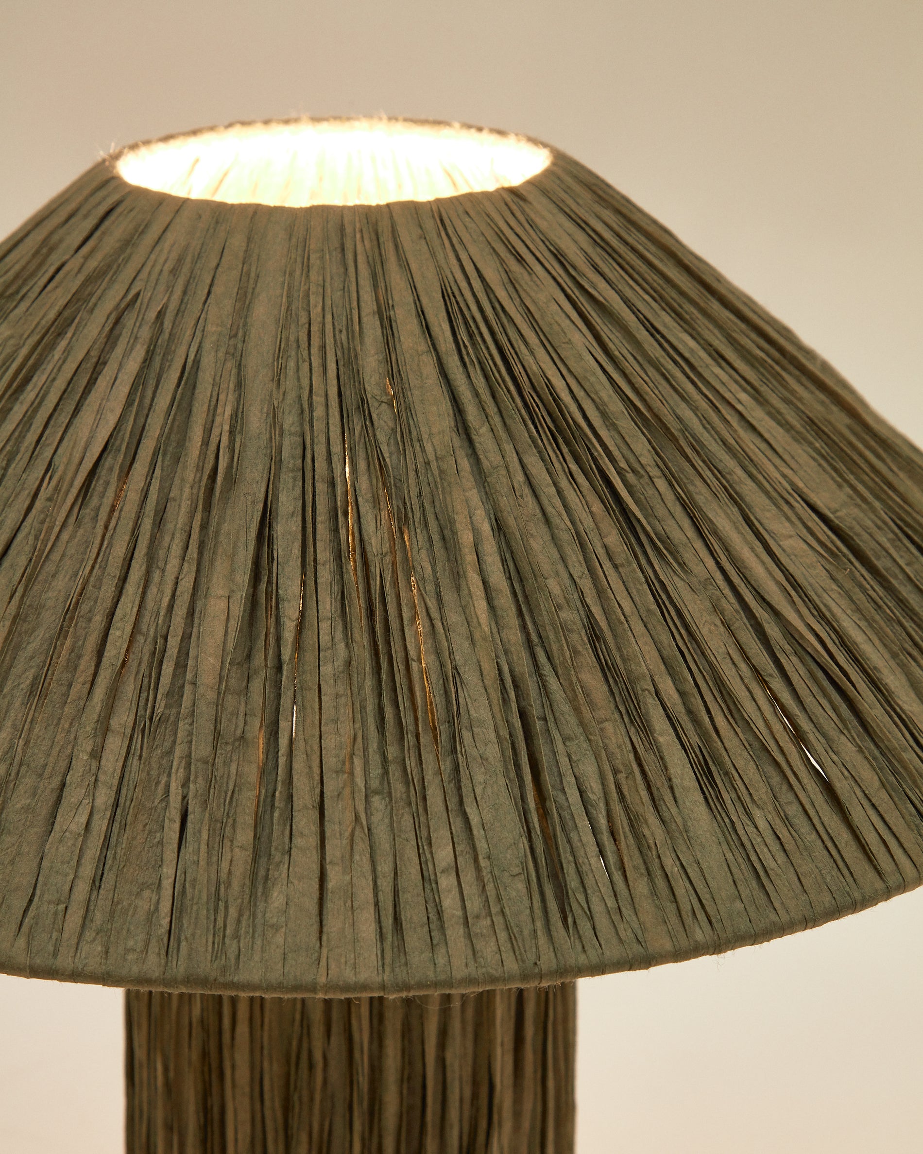 Samse table lamp in green raffia - Detail