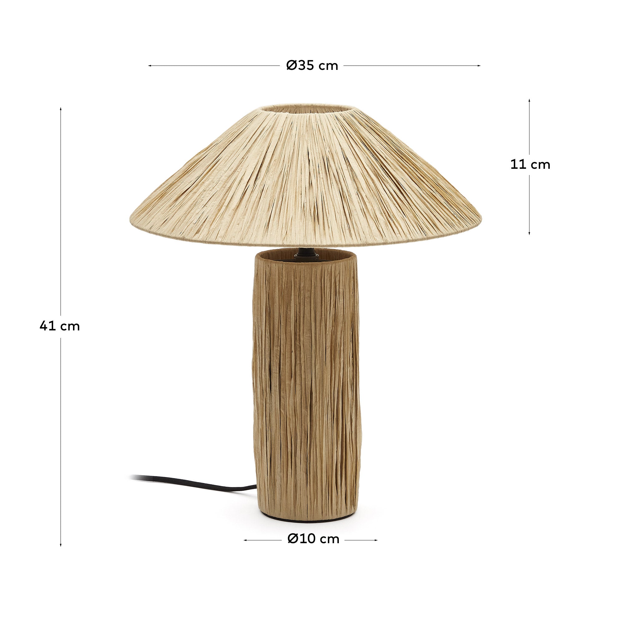 Samse table lamp in natural raffia - Measurements