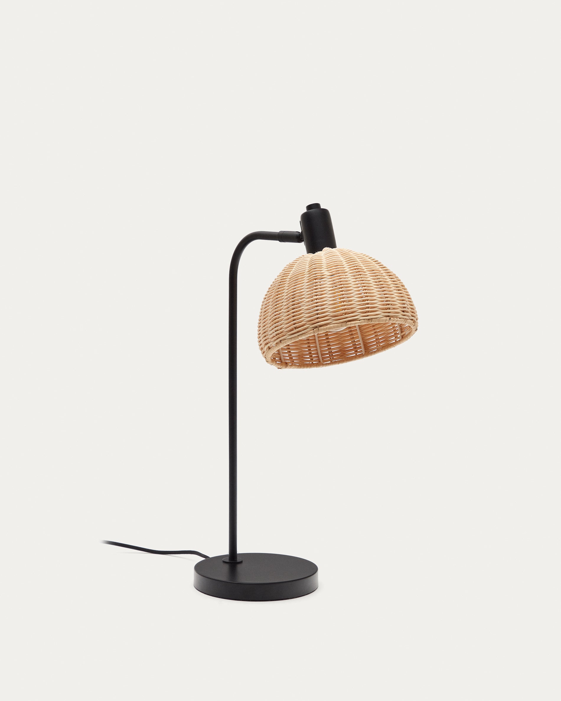 Damila table lamp in rattan and black metal - Product View