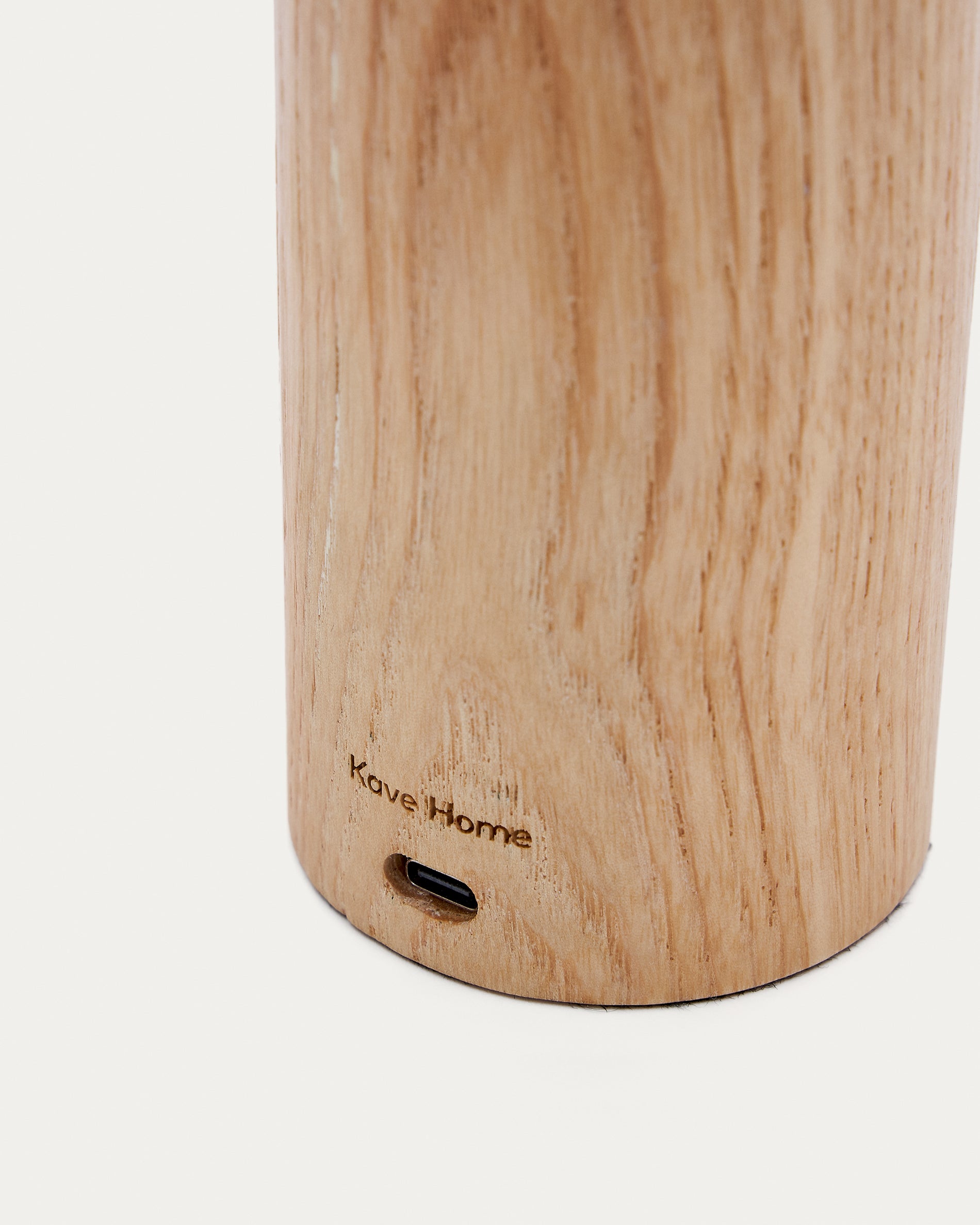 Luba solid ash portable table lamp with green cotton handle - Detail