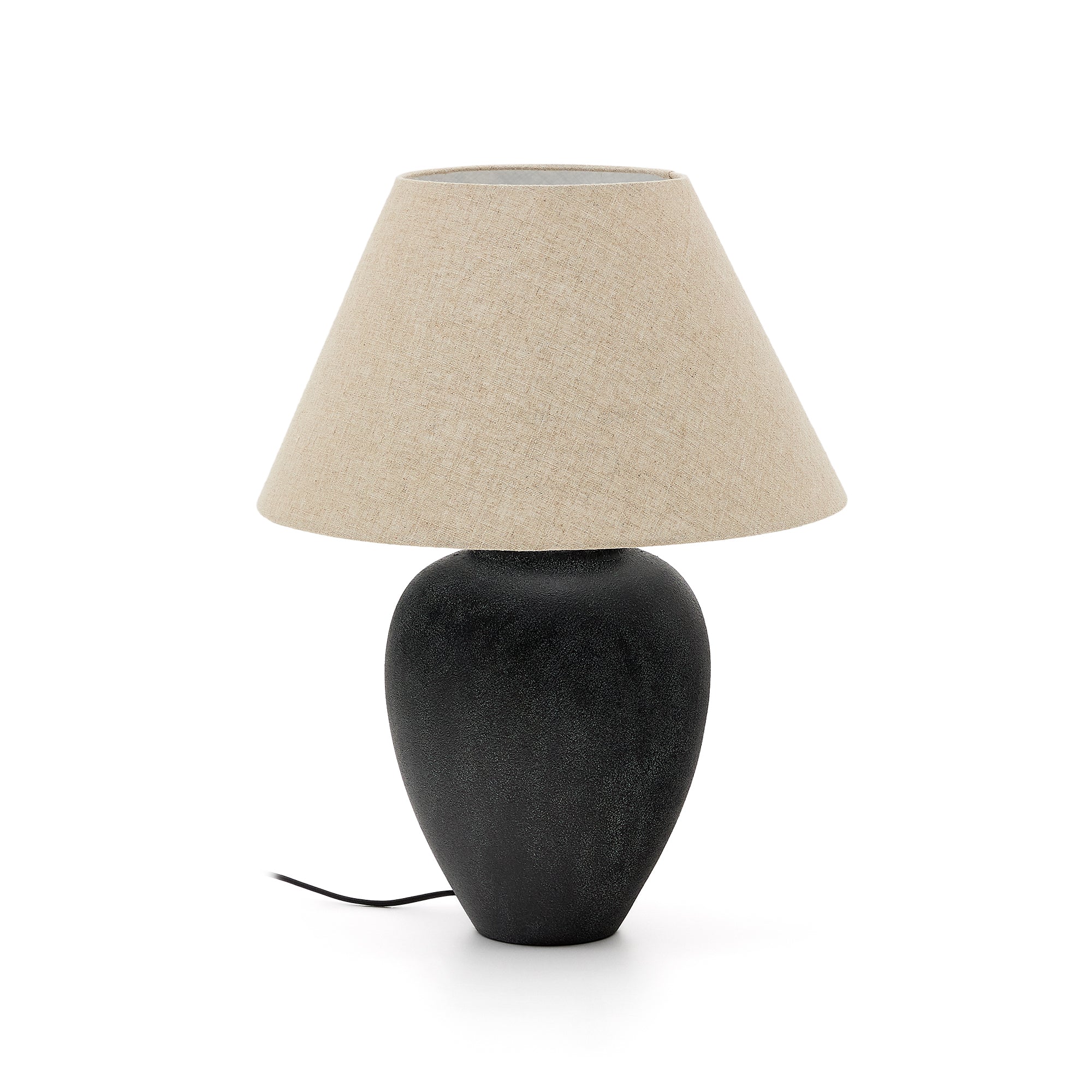 Mercadal ceramic table lamp in a black finish - Product Image