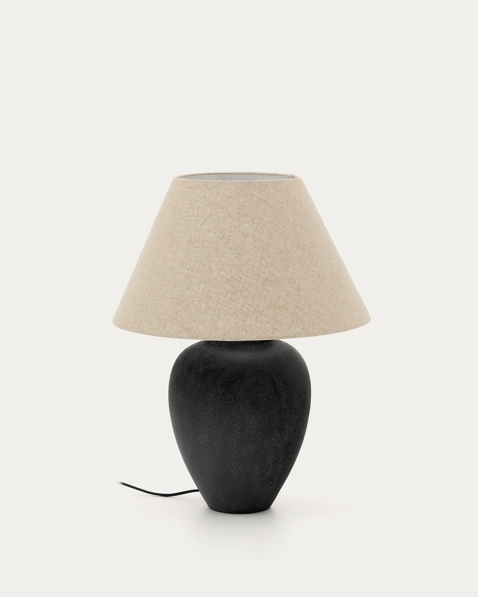 Mercadal ceramic table lamp in a black finish - Product View