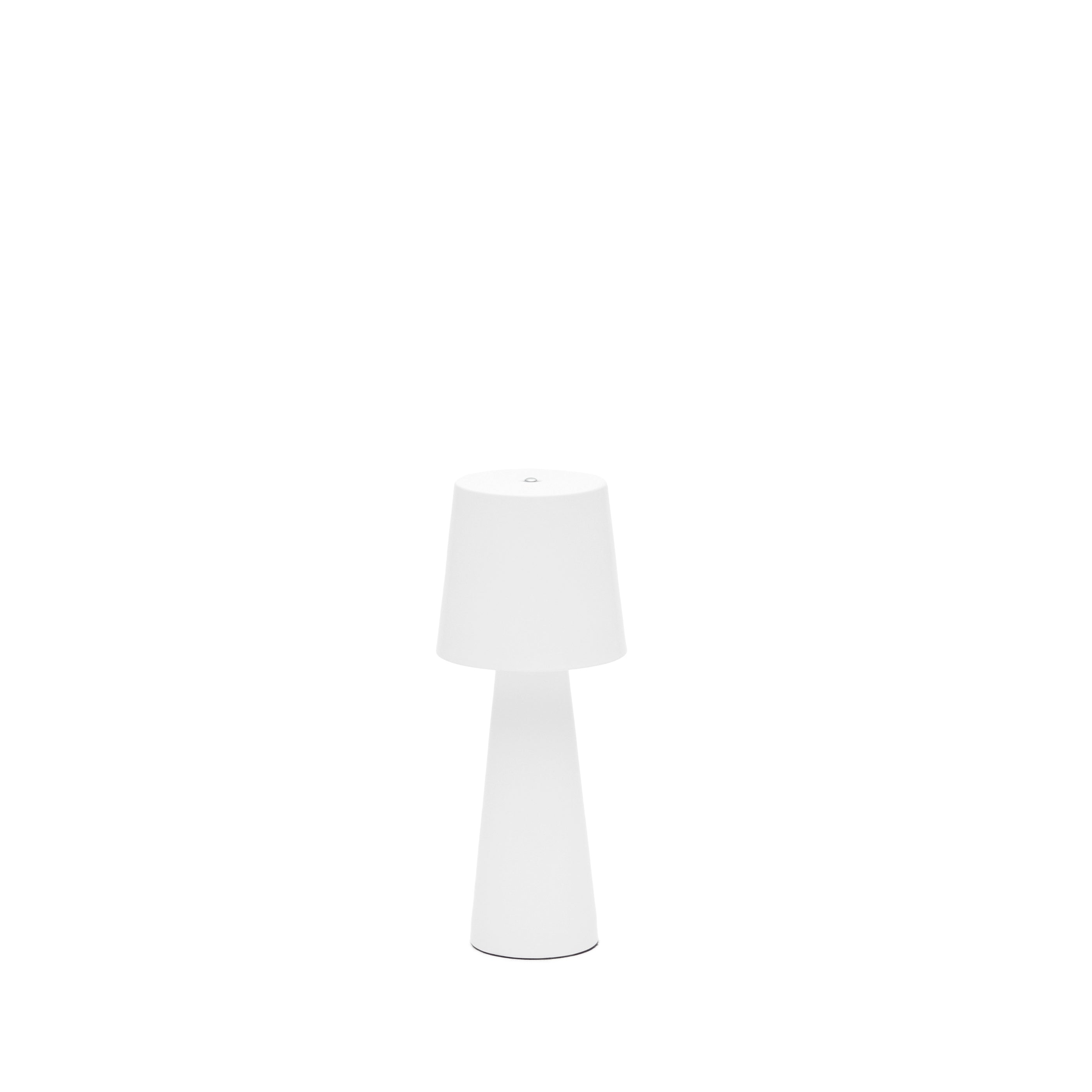 Arenys small outdoor metal table lamp in a white painted finish - Product Image