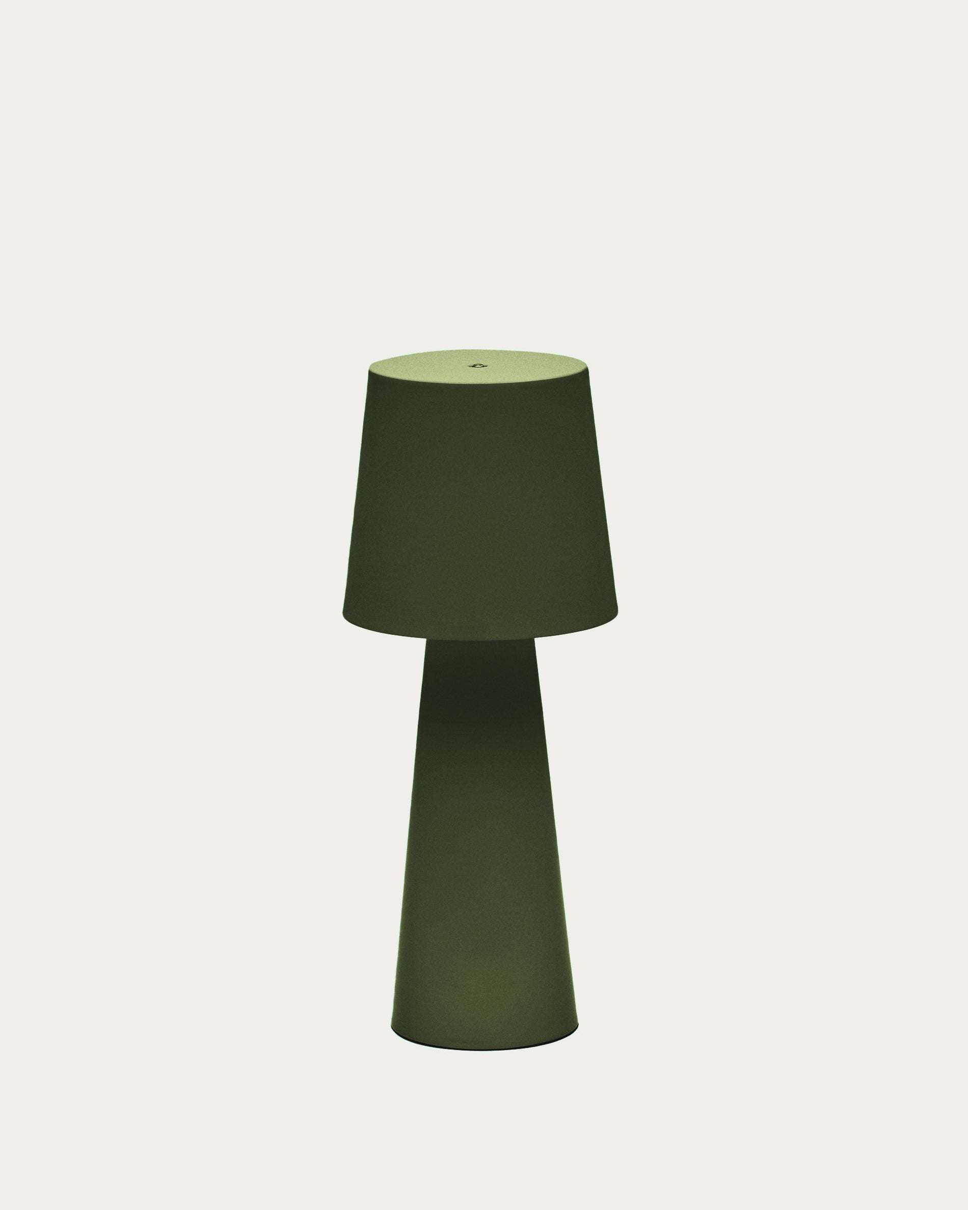 Arenys large outdoor metal table lamp in a green painted finish - Product View