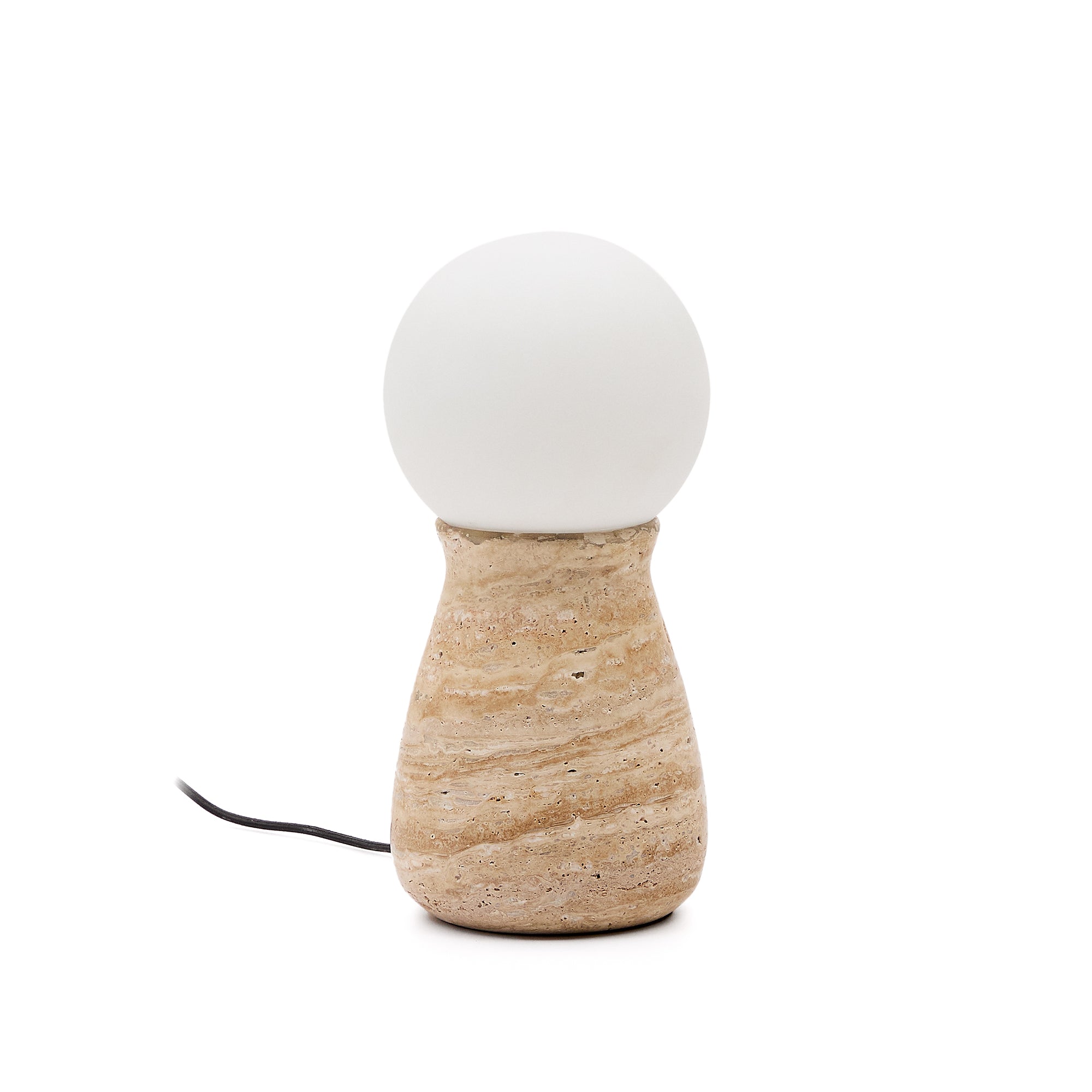 Okeni table lamp made of travertine and glass - Product Image