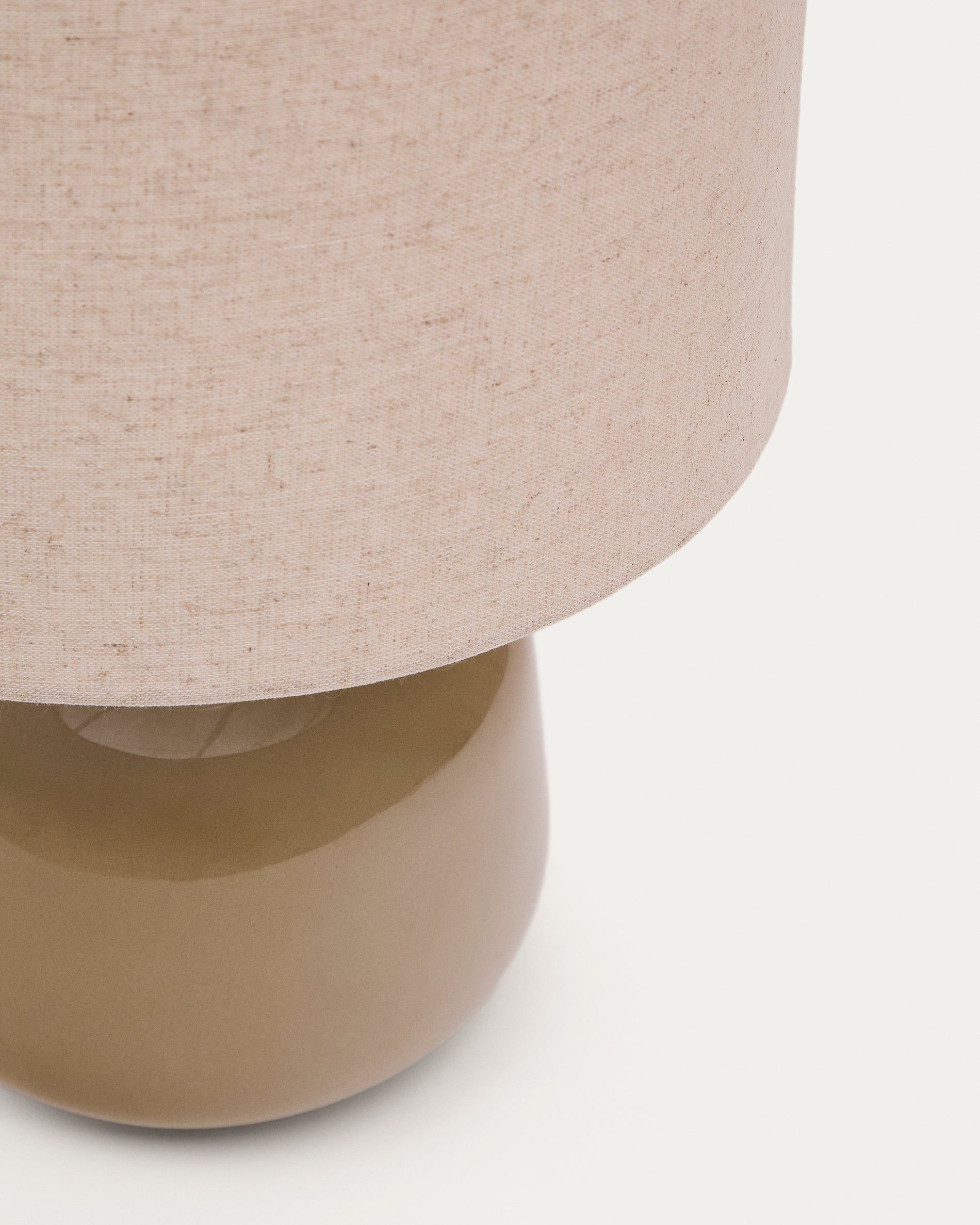 Tay green ceramic and beige linen table lamp - Detail