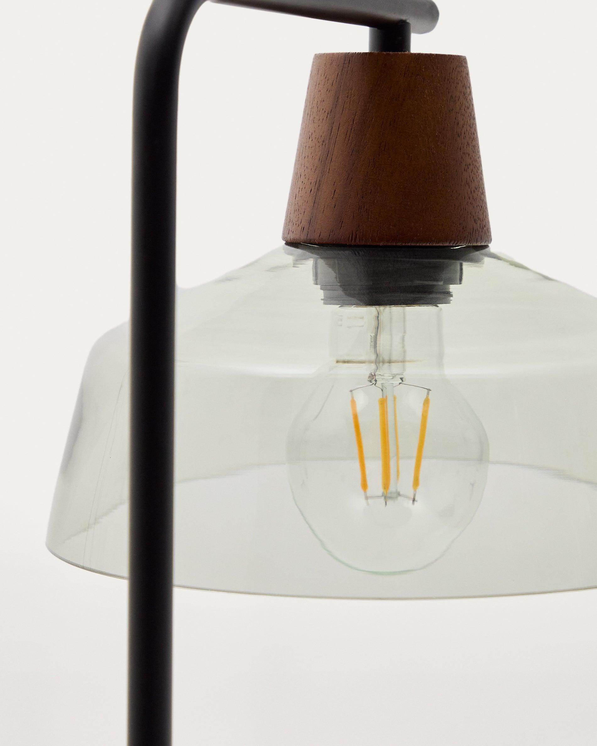 Silex table lamp with a metal foot in green glass - Detail