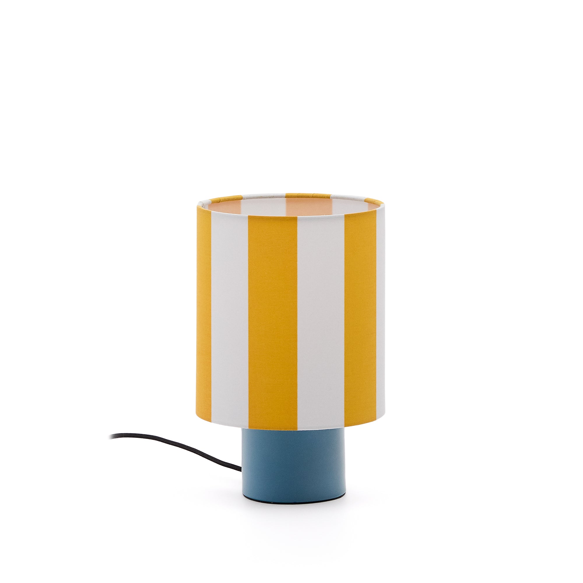 Ciral metal table lamp in a blue painted finish. - Product Image