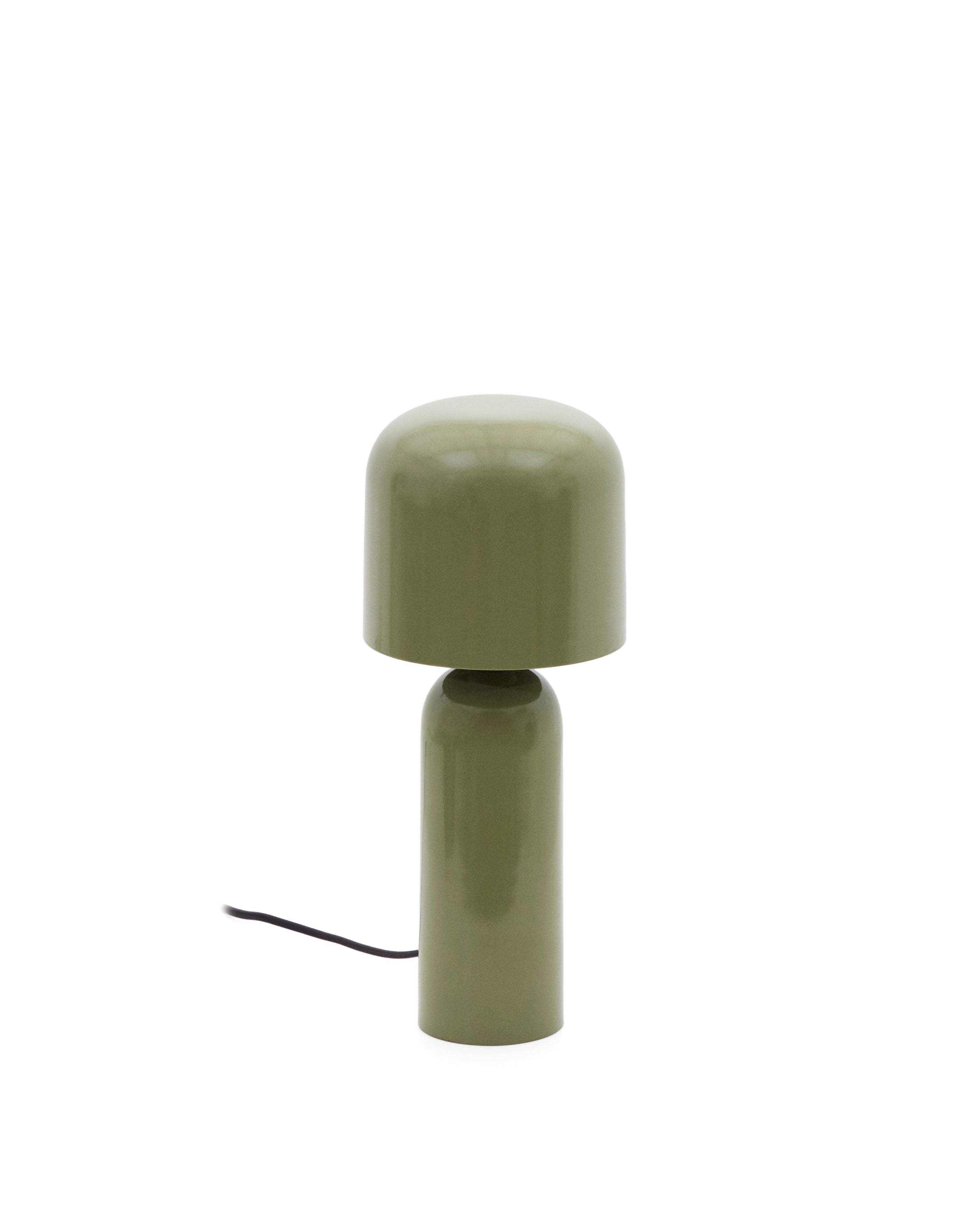 Monze table lamp in green painted metal - Product Image