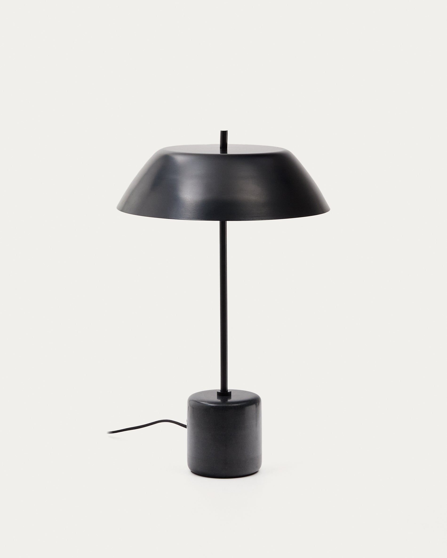 Sayra table lamp made of black marble and metal in a black painted finish - Product View