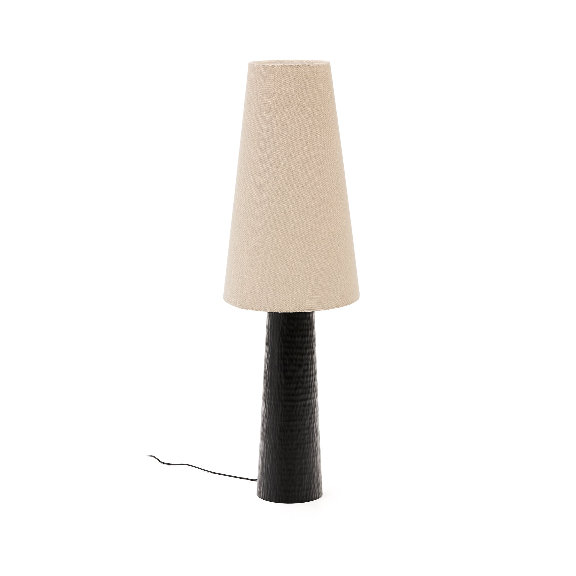 Senni table lamp with a metal base in a black painted finish - Product Image