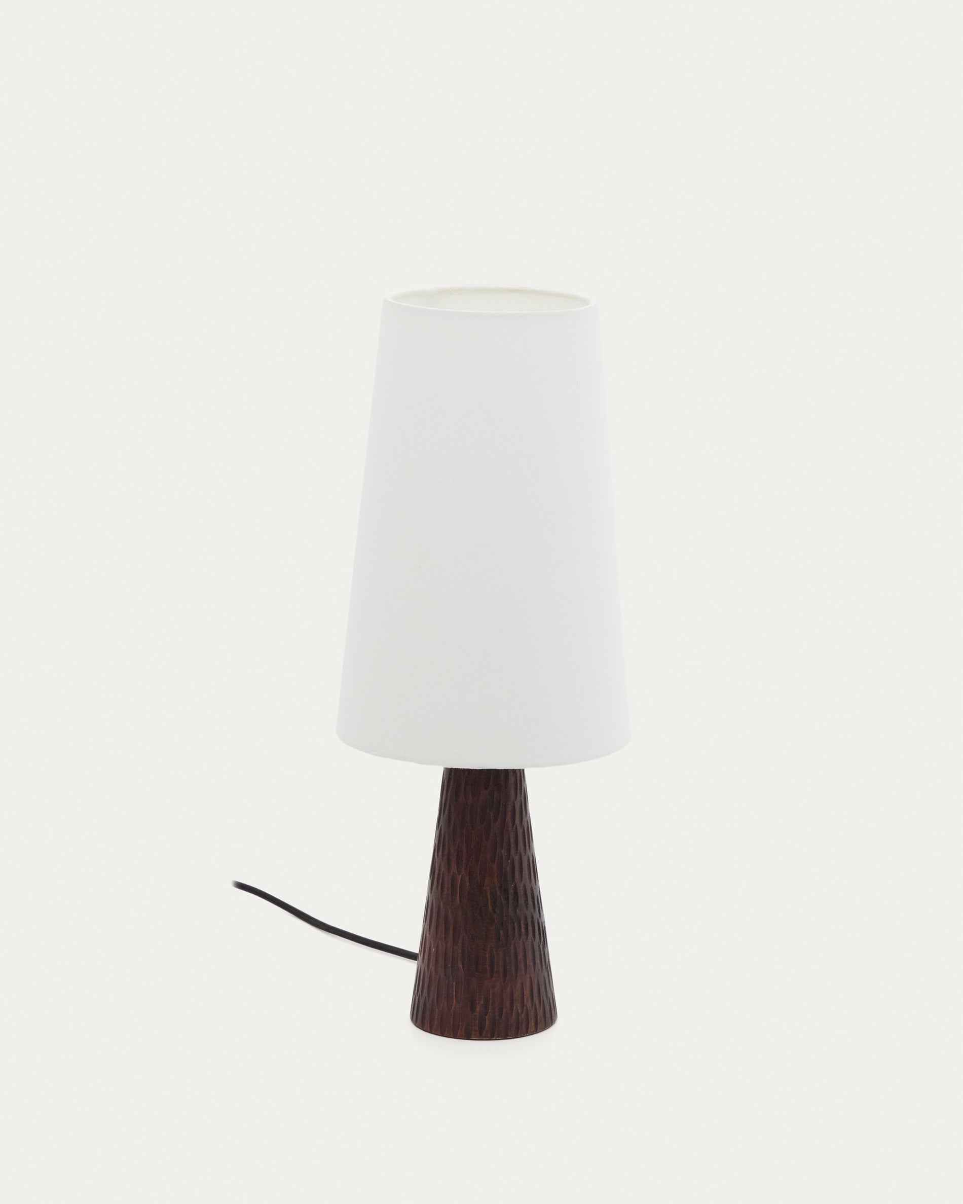 Amire table lamp made of wood in a dark finish - Product View