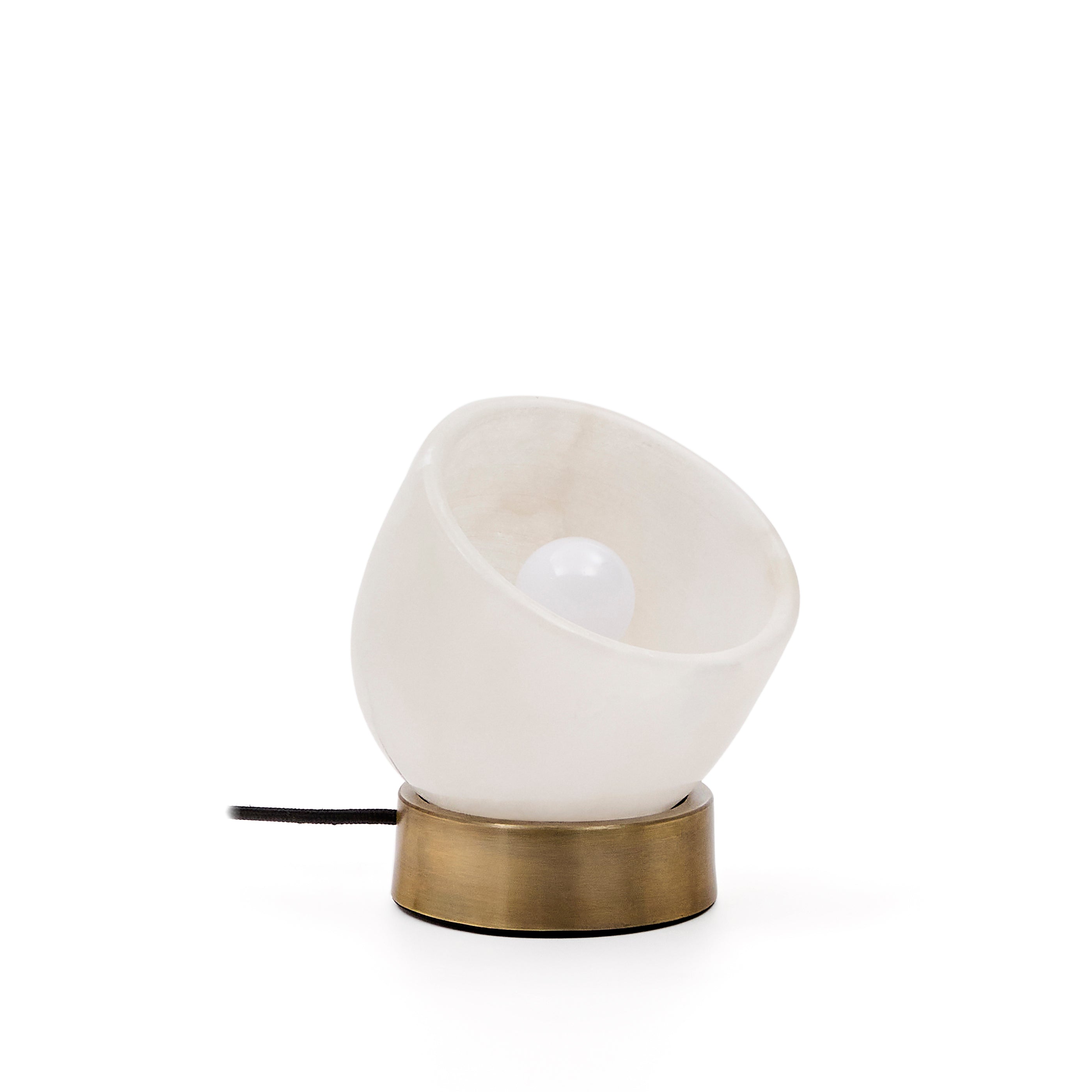 Shenli table lamp in alabaster and metal with a brass finish - Product Image