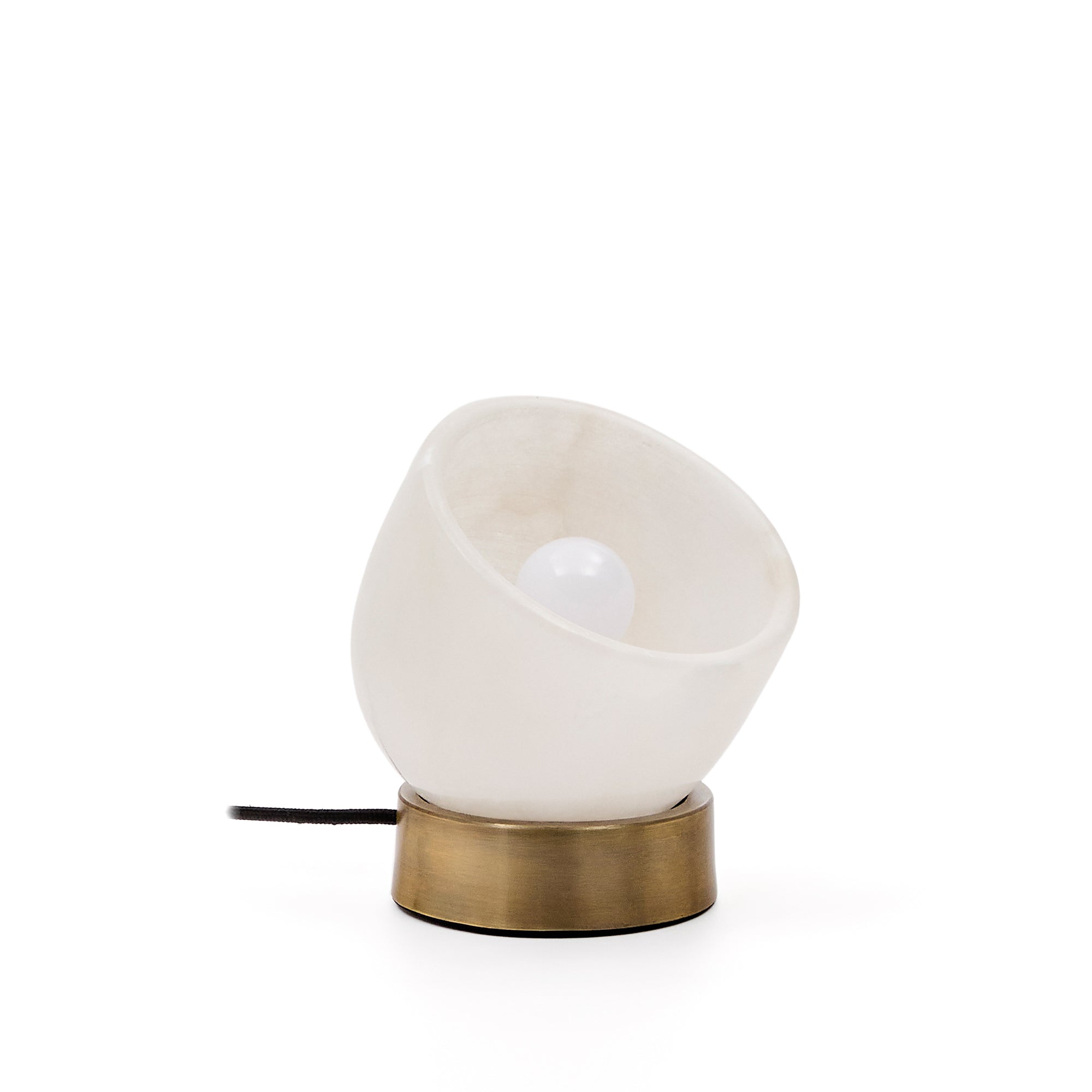 Shenli table lamp in alabaster and metal with a brass finish - Product Image