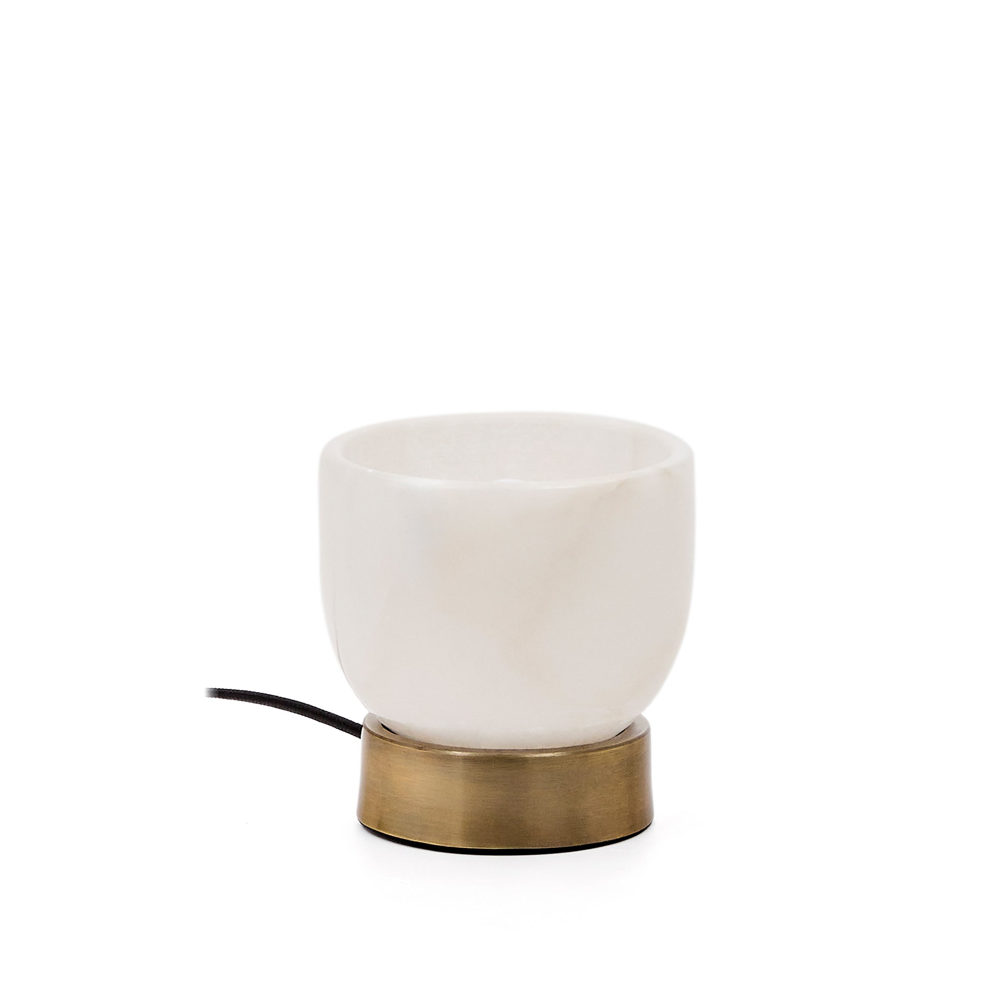 Shenli table lamp in alabaster and metal with a brass finish - Product Image