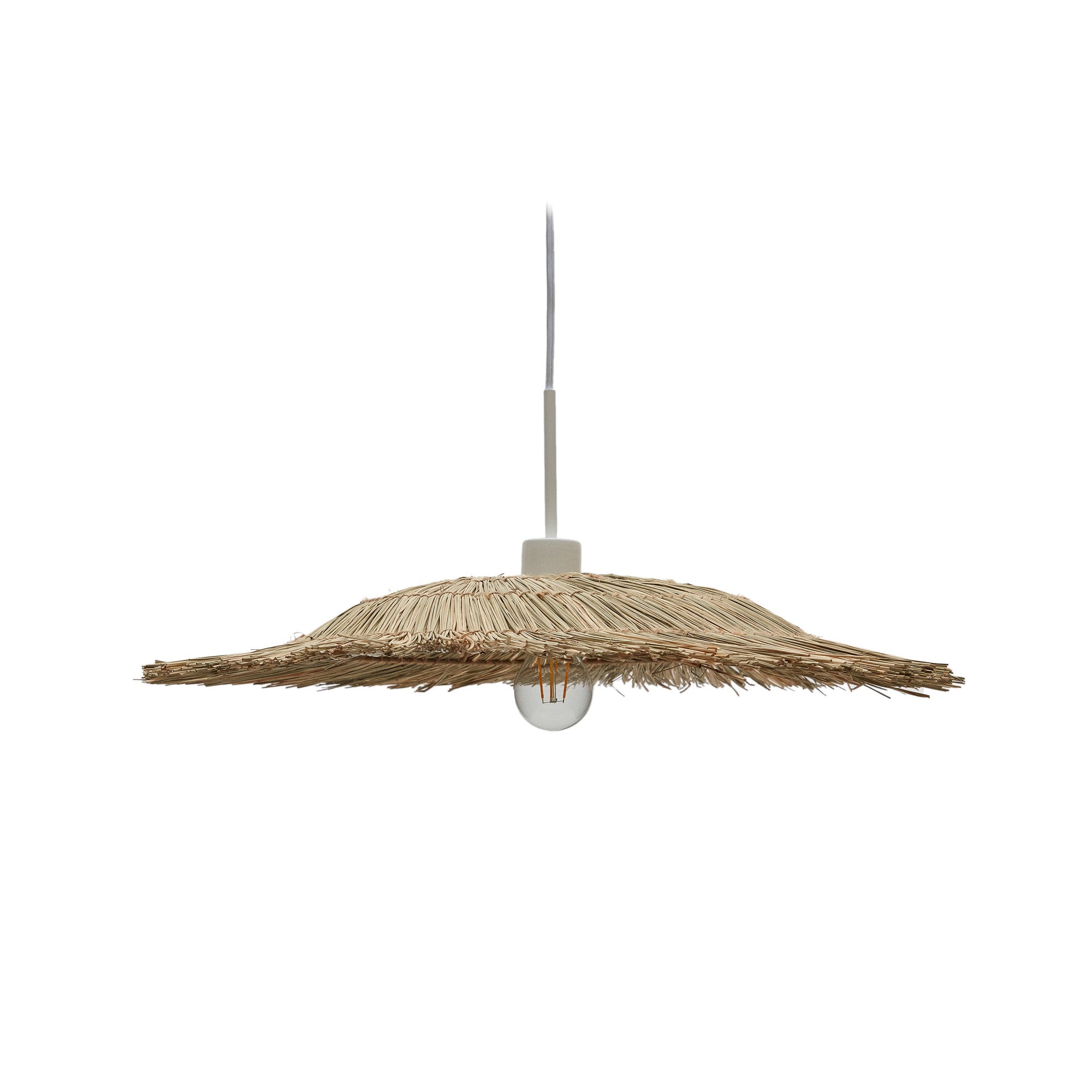 Gualta natural fiber ceiling lamp in a natural finish, Ø 60 cm - Product Image