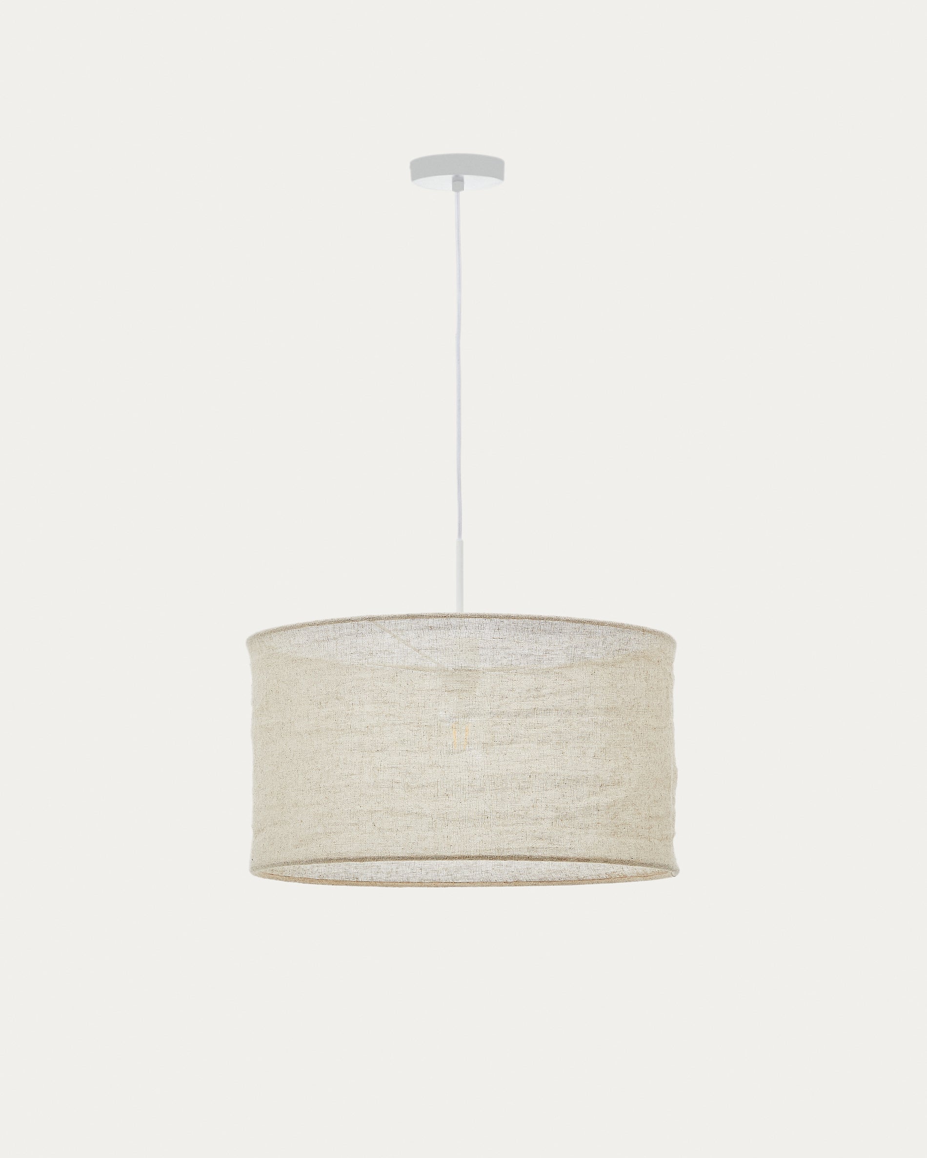 Mariela linen ceiling lamp shade in a beige finish Ø 50 x 30 cm - Product View