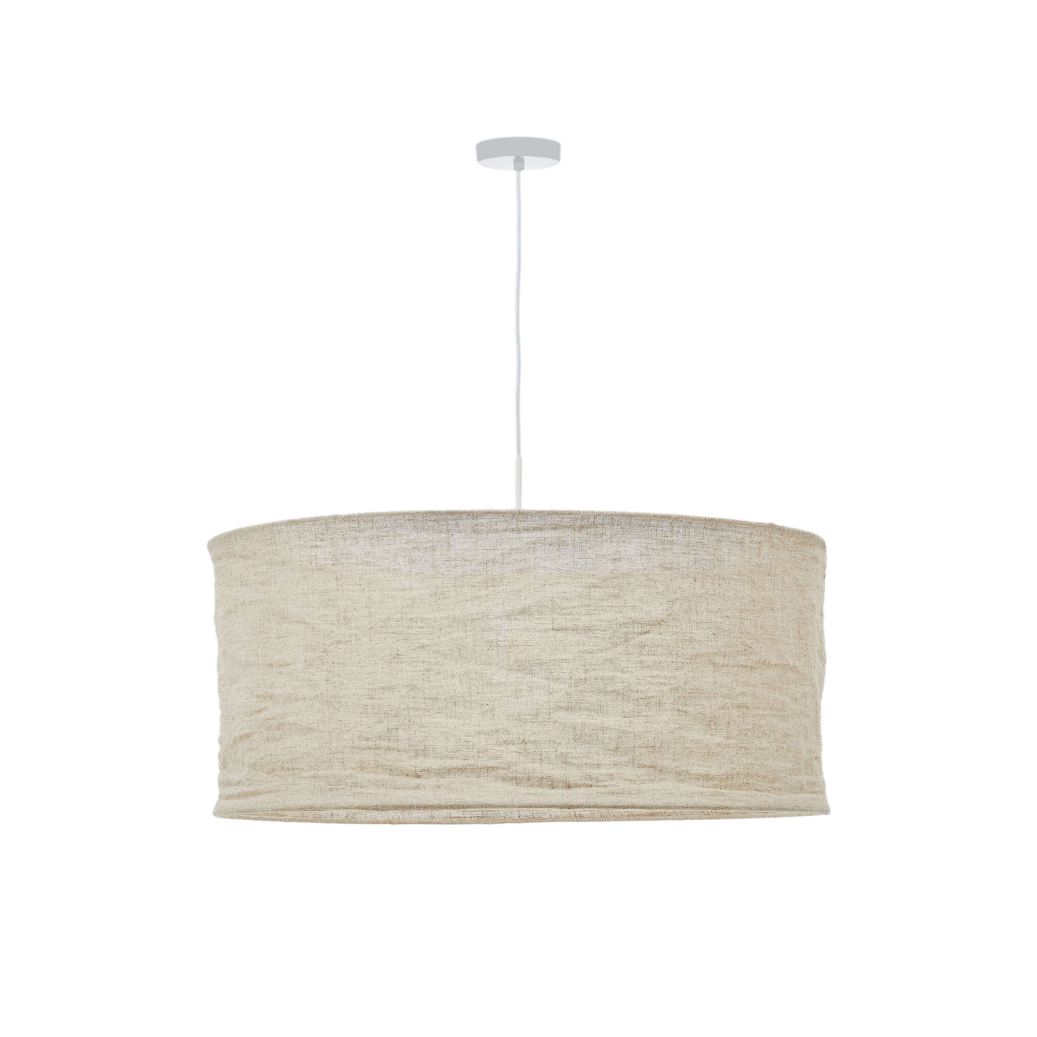 Mariela linen ceiling lamp shade in a beige finish Ø 80 x 40 cm - Product Image