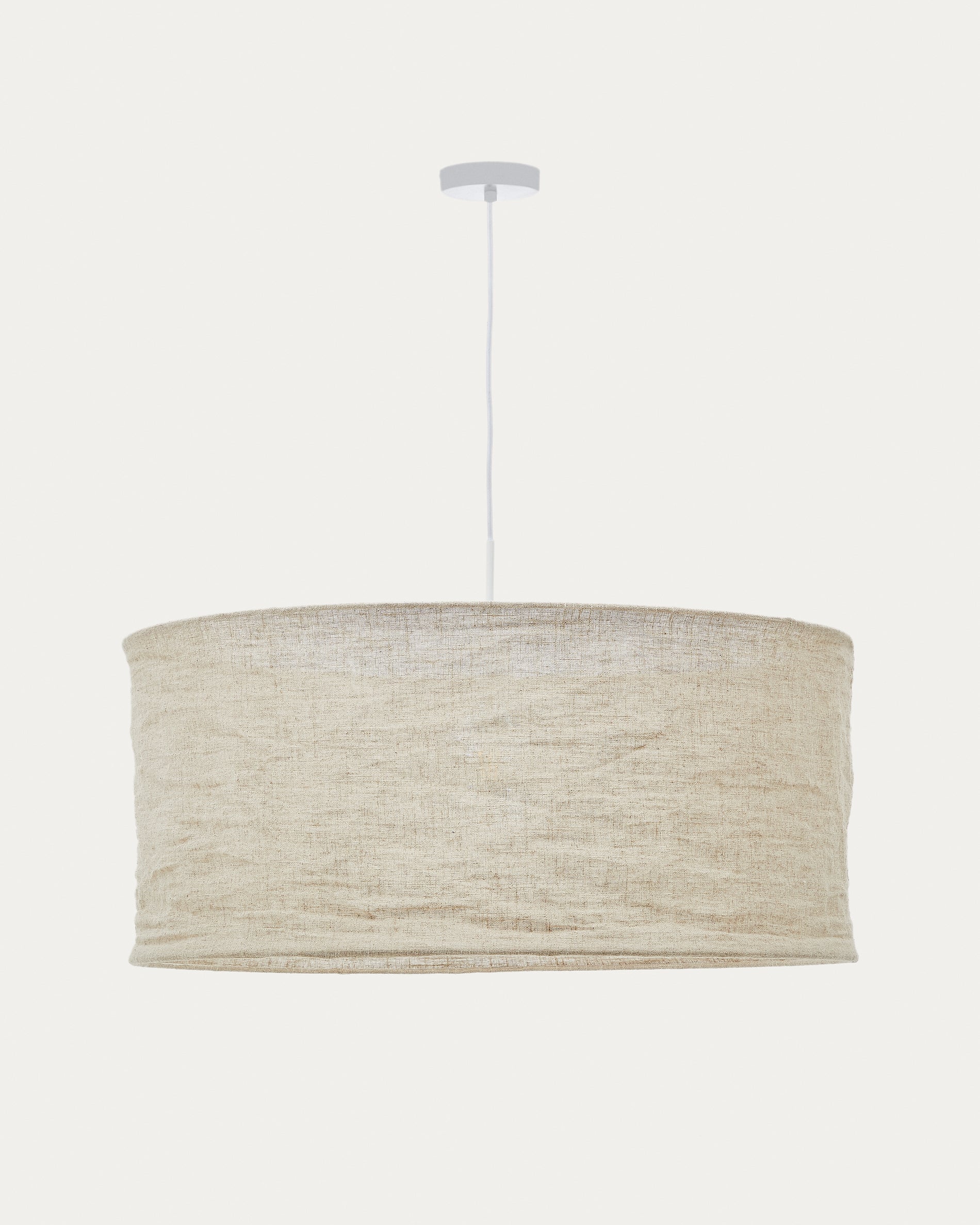 Mariela linen ceiling lamp shade in a beige finish Ø 80 x 40 cm - Product View