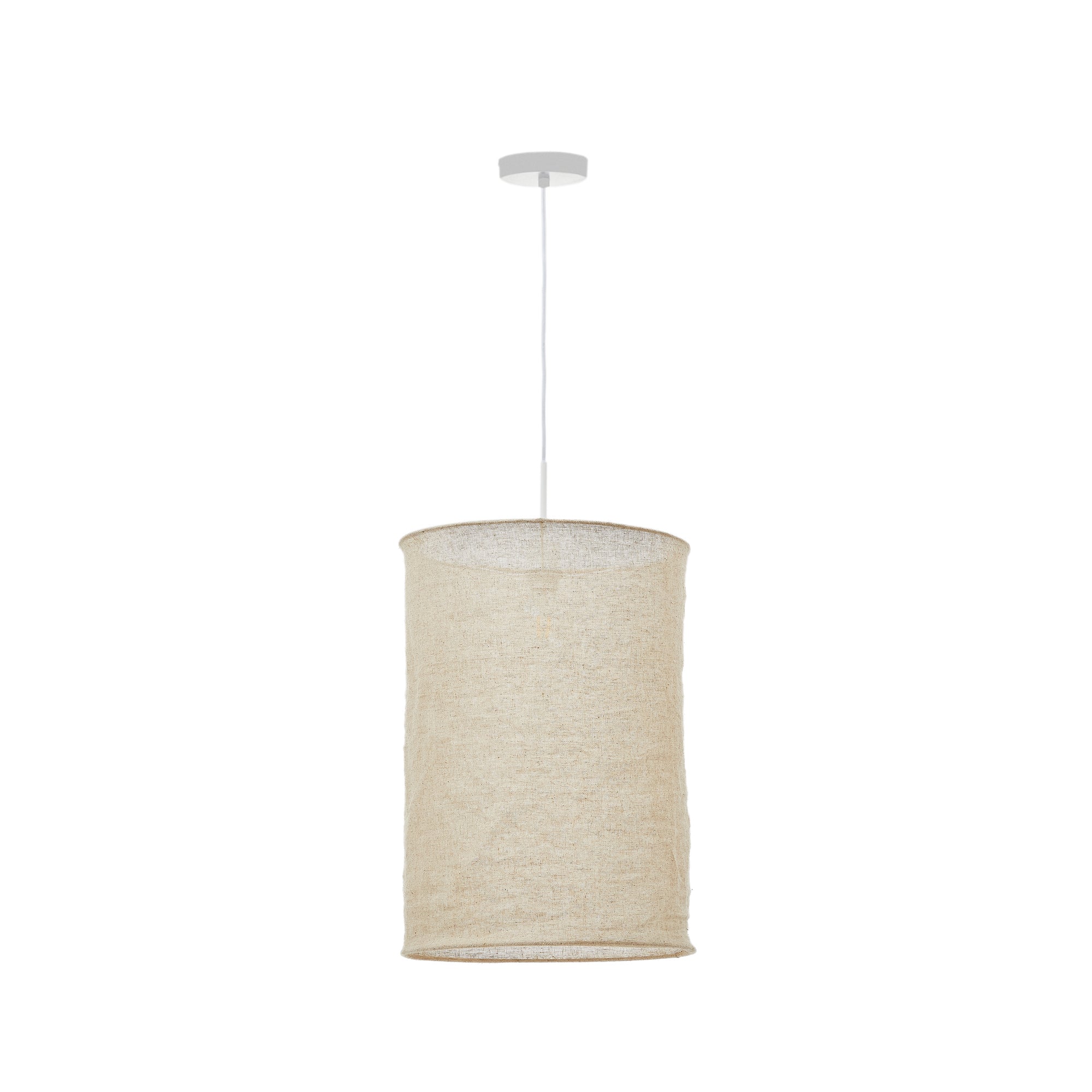 Mariela linen ceiling lamp shade in a beige finish Ø 40 x 60 cm - Product Image